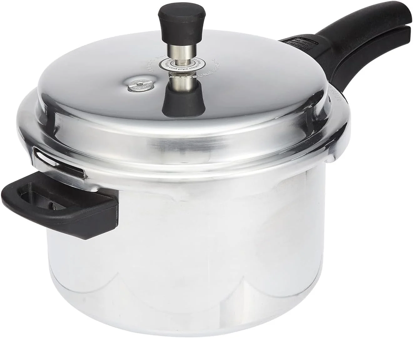 زودپز آلومینیومی بیسبل 7.5 لیتری | سازگار با اجاق گاز و القایی | قابلمه آشپزخانه بادوام، پخت سریع و کارآمد - نقره ای، BB1697