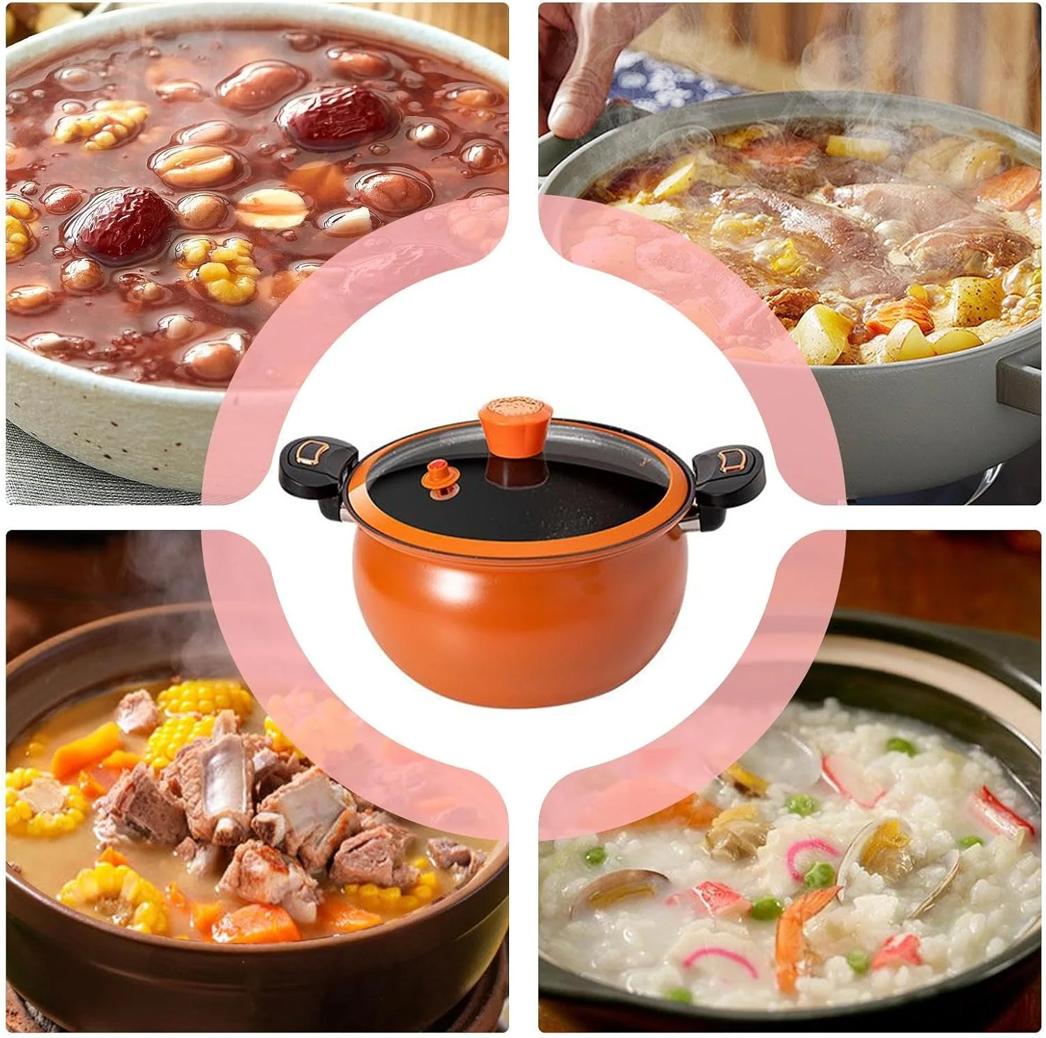 زودپز، قابلمه پخت و پز برای خورشت - زودپز نچسب با حرارت دهی سریع به همراه درب شیشه ای برای پخت و پز خانگی، سوپ، خورشت و جوشاندن زودپز، قابلمه پخت و پز برای خورشت - زودپز نچسب با حرارت دهی سریع به همراه درب شیشه ای برای پخت و پز خانگی، سوپ، خورشت و جوشاندن