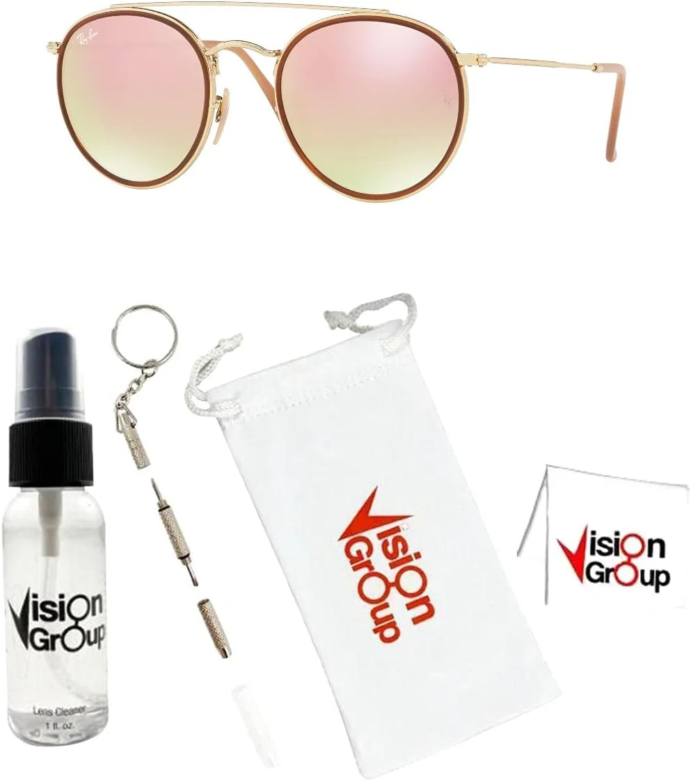 عینک آفتابی گرد پل دوبل ری بن RB3647N به همراه بسته لوازم جانبی ویژن گروپ