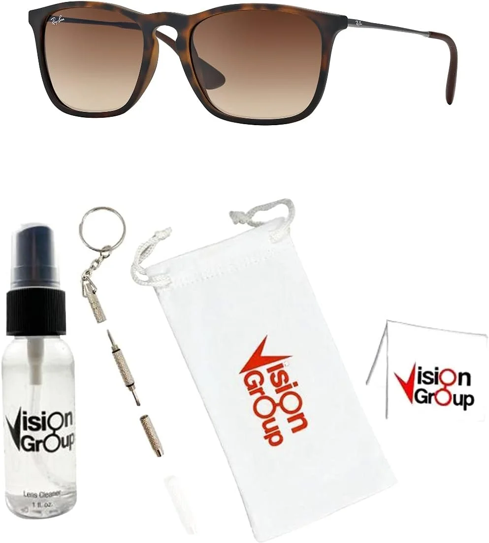 عینک آفتابی مربعی ری بن مدل RB4187 Chris به همراه بسته لوازم جانبی ویژن گروپ