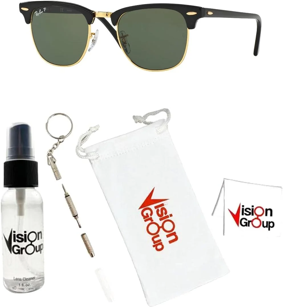 عینک آفتابی ری بن RB3016 Clubmaster به همراه بسته لوازم جانبی ویژن گروپ