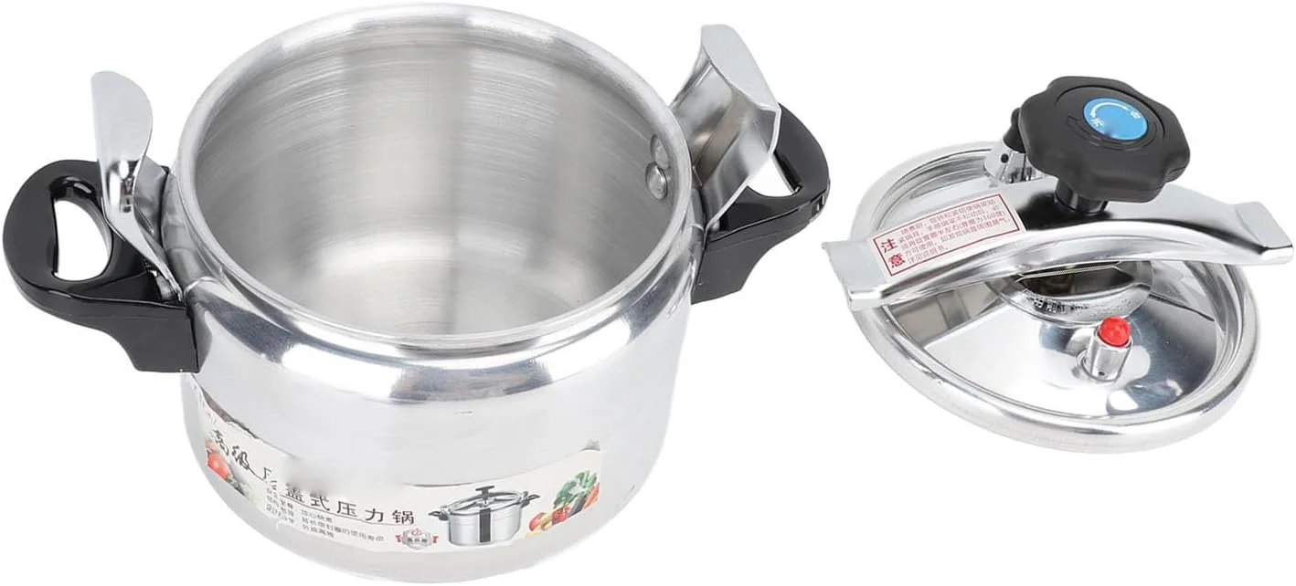 زودپز Depisuta، قابلمه زودپز ضخیم با ظرفیت بزرگ، قابلمه آلومینیومی نچسب و ضد انفجار با دریچه کار و دریچه ایمنی برای مصارف خانگی و تجاری (7 لیتر)