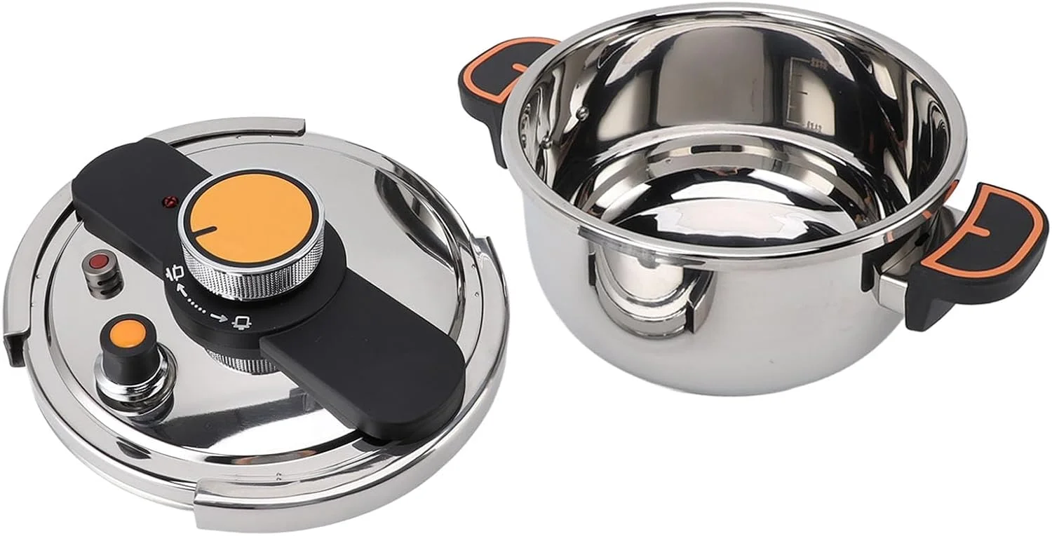 زودپز حرفه ای Phefop، پخت سریع و یکنواخت، زودپز چند منظوره استیل ضد زنگ برای آشپزخانه منزل، قابلمه پخت و پز ایده آل برای غذای خوشمزه (5 لیتر)