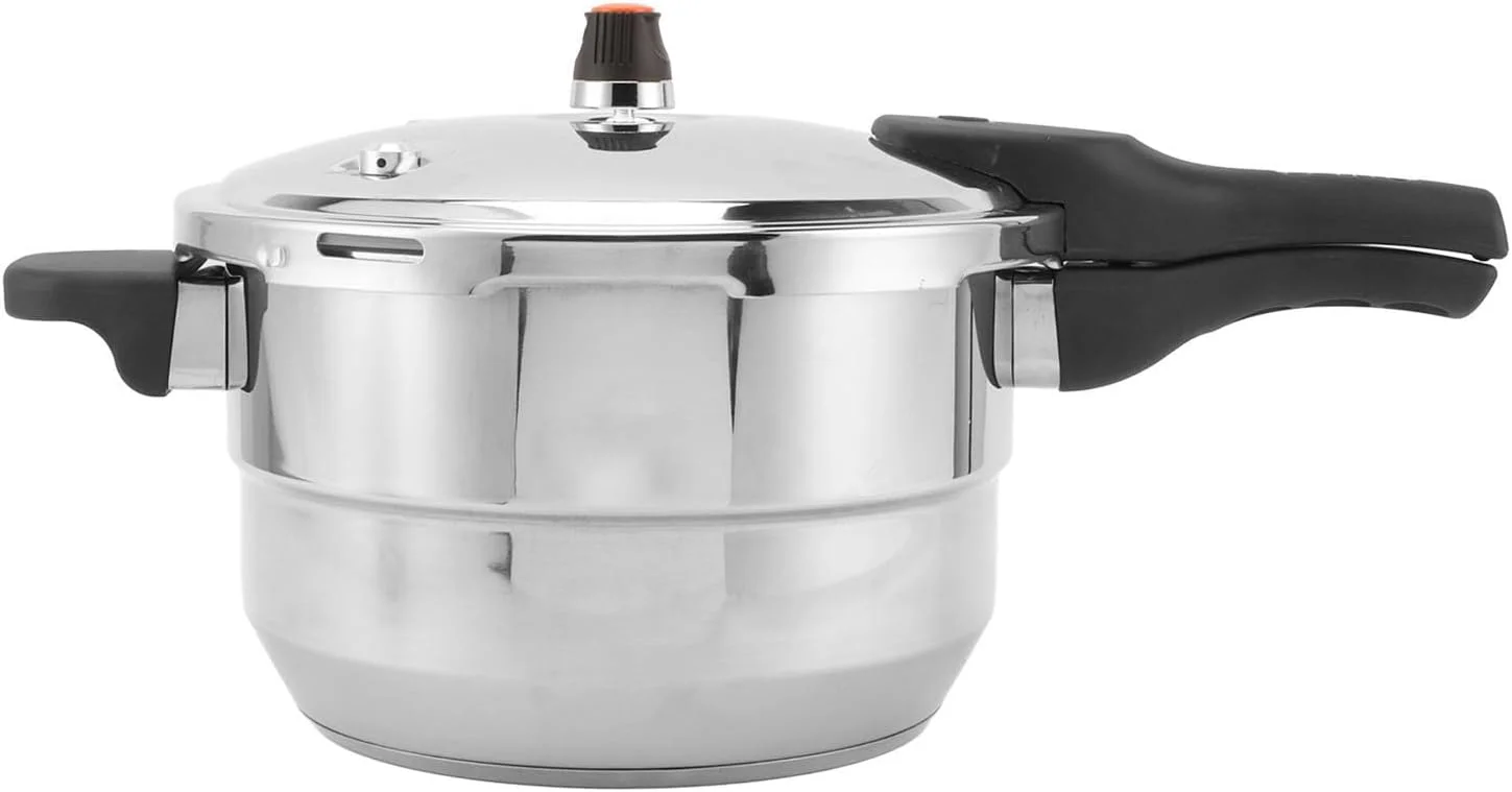 زودپز استیل ضد زنگ Zhjvihx با توری بخارپز، پخت سریع و کارآمد با فشار بالا 80 کیلو پاسکال، محافظت ایمن هوشمند، سازگار با اجاق گاز، اجاق القایی و غیره (6 لیتر) زودپز استیل ضد زنگ Zhjvihx با توری بخارپز، پخت سریع و کارآمد با فشار بالا 80 کیلو پاسکال، محافظت ایمن هوشمند، سازگار با اجاق گاز، اجاق القایی و غیره (6 لیتر)