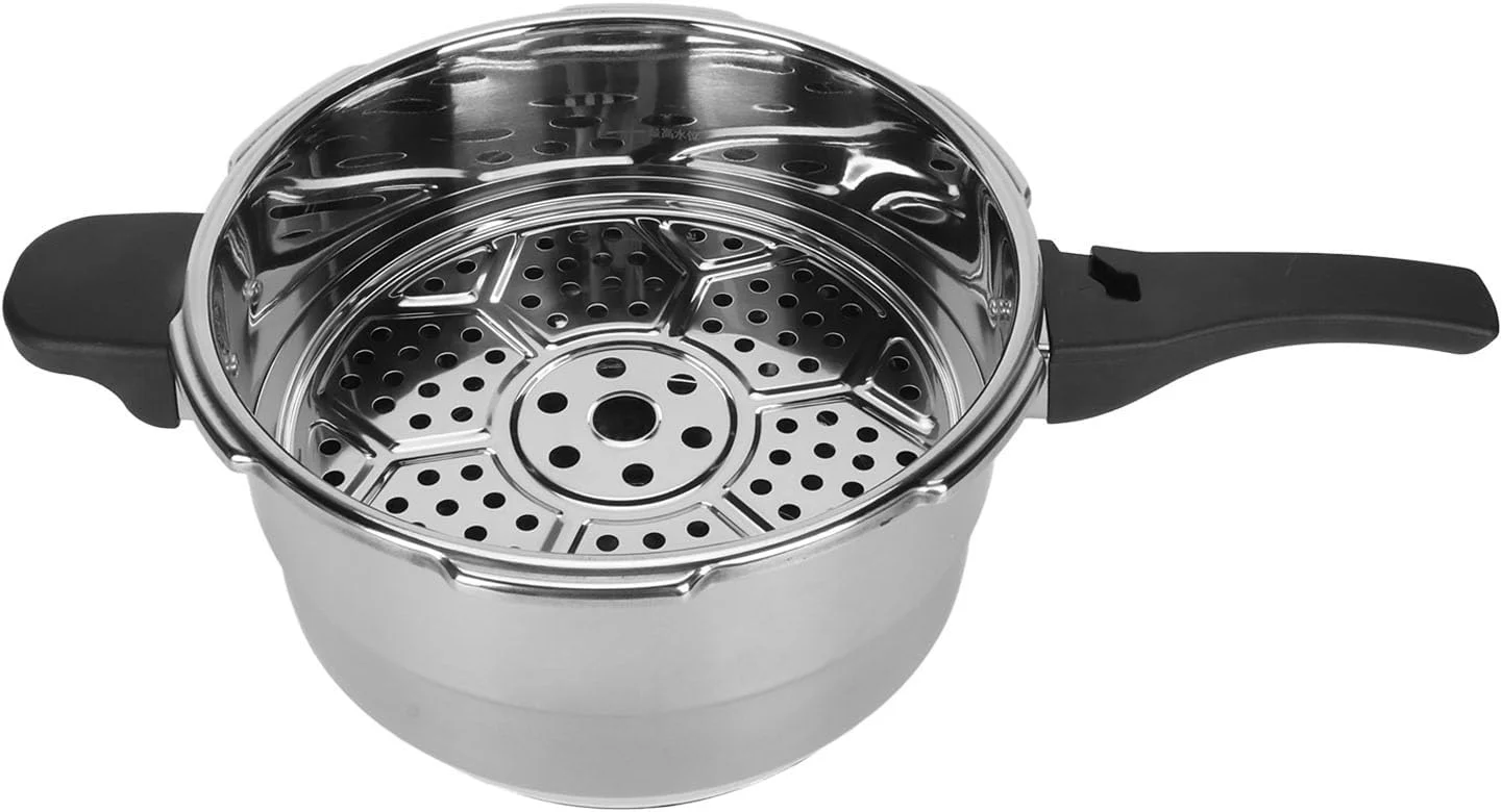 زودپز استیل ضد زنگ Zhjvihx با توری بخارپز، پخت سریع و کارآمد با فشار بالا 80 کیلو پاسکال، محافظت ایمن هوشمند، سازگار با اجاق گاز، اجاق القایی و غیره (6 لیتر) زودپز استیل ضد زنگ Zhjvihx با توری بخارپز، پخت سریع و کارآمد با فشار بالا 80 کیلو پاسکال، محافظت ایمن هوشمند، سازگار با اجاق گاز، اجاق القایی و غیره (6 لیتر)