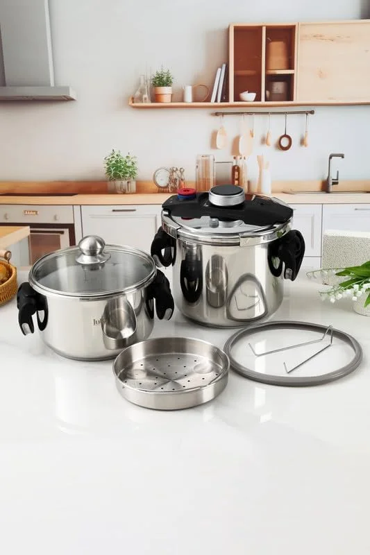 زودپز جولیا نقره ای 22 سانتی متر 7 لیتری استیل ضد زنگ 18/8، ظروف پخت و پز بادوام، درب قفل ایمن مقاوم در برابر حرارت، تمیز کردن آسان، زودپز عالی برای پخت سریع خورش ها، سوپ ها، برنج، گوشت و وعده های غذایی روزانه زودپز جولیا نقره ای 22 سانتی متر 7 لیتری استیل ضد زنگ 18/8، ظروف پخت و پز بادوام، درب قفل ایمن مقاوم در برابر حرارت، تمیز کردن آسان، زودپز عالی برای پخت سریع خورش ها، سوپ ها، برنج، گوشت و وعده های غذایی روزانه