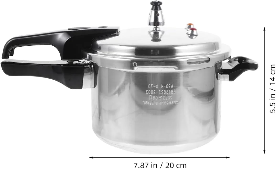 زودپز آلومینیومی DOITOOL، سایز 22 سانتی متر، زودپز کوچک مناسب برای اجاق گاز و اجاق القایی، نقره ای