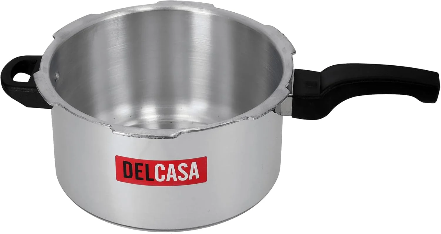 زودپز آلومینیومی 10 لیتری Delcasa DC1126، سبک و بادوام، مناسب برای آشپزخانه منزل، دارای درب و سیستم ایمنی چندگانه با دستگیره های لمسی خنک برای اجاق گاز و صفحات داغ جامد، نقره ای زودپز آلومینیومی 10 لیتری Delcasa DC1126، سبک و بادوام، مناسب برای آشپزخانه منزل، دارای درب و سیستم ایمنی چندگانه با دستگیره های لمسی خنک برای اجاق گاز و صفحات داغ جامد، نقره ای