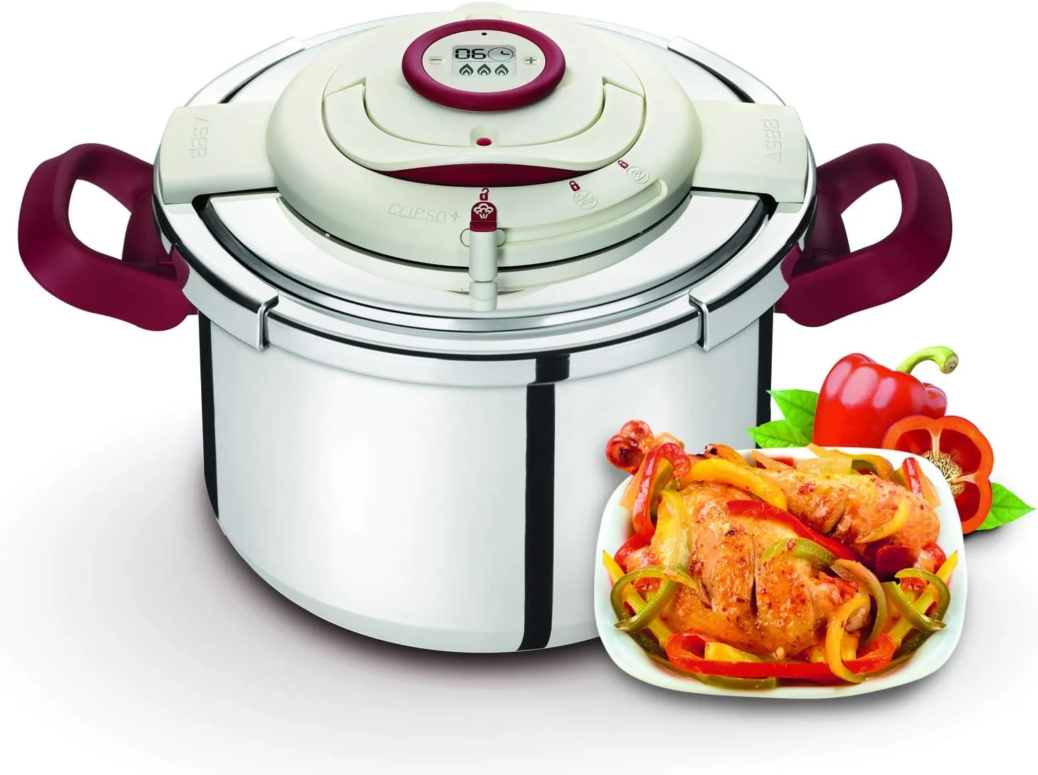 زودپز کلیپسو پرسیژن تفال، نقره ای، 8 لیتر، P4411462 زودپز کلیپسو پرسیژن تفال، نقره ای، 8 لیتر، P4411462