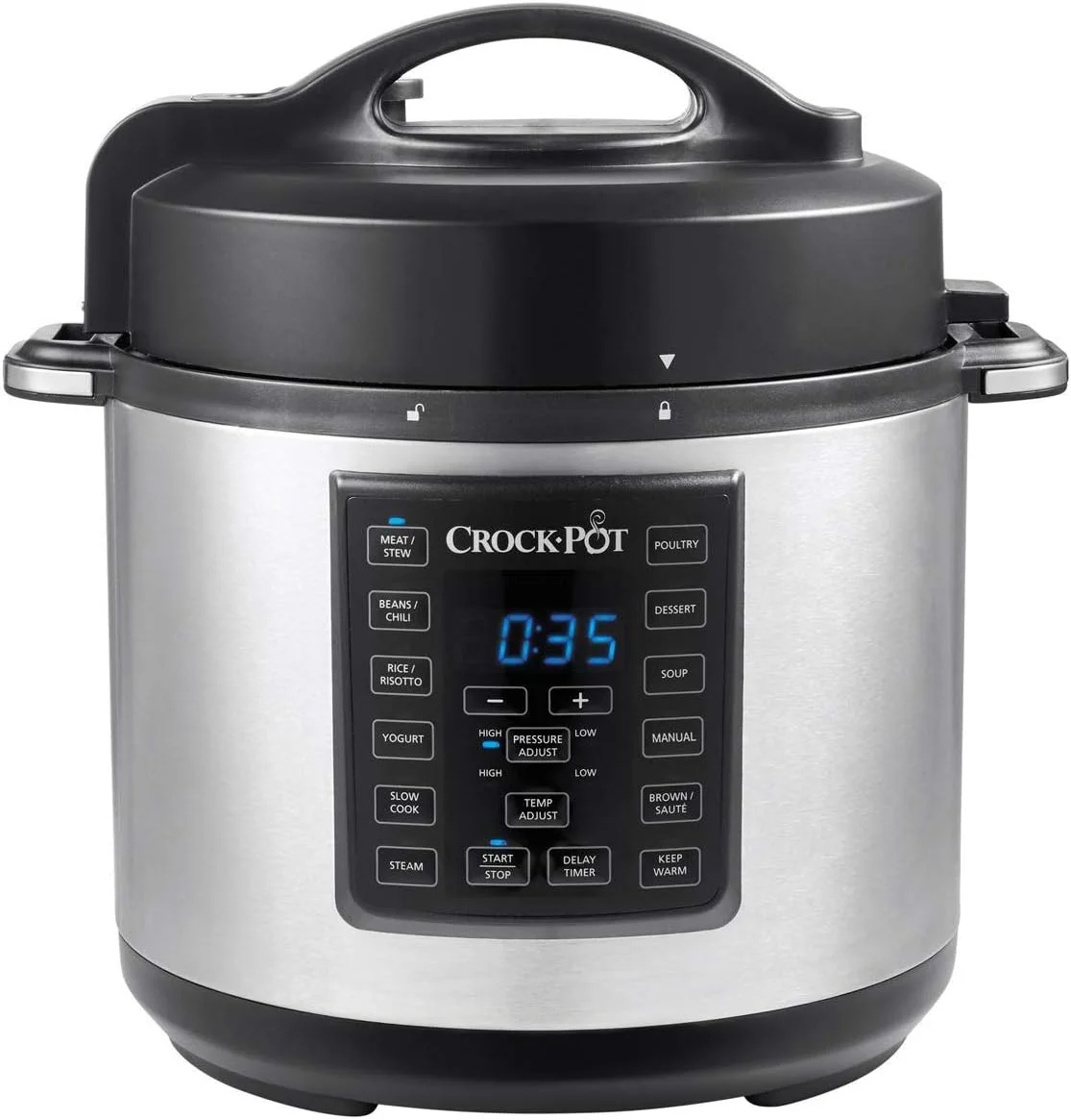 Crock-Pot Crock Pot Express Pressure Cooker CSC051, 12-in-1 Programmable Multi-Cooker, Slow Cooker, Steamer and Saute, 5.6 Litre, Stainless Steel Crock-Pot Crock Pot Express Pressure Cooker CSC051, 12-in-1 Programmable Multi-Cooker, Slow Cooker, Steamer and Saute, 5.6 Litre, Stainless Steel