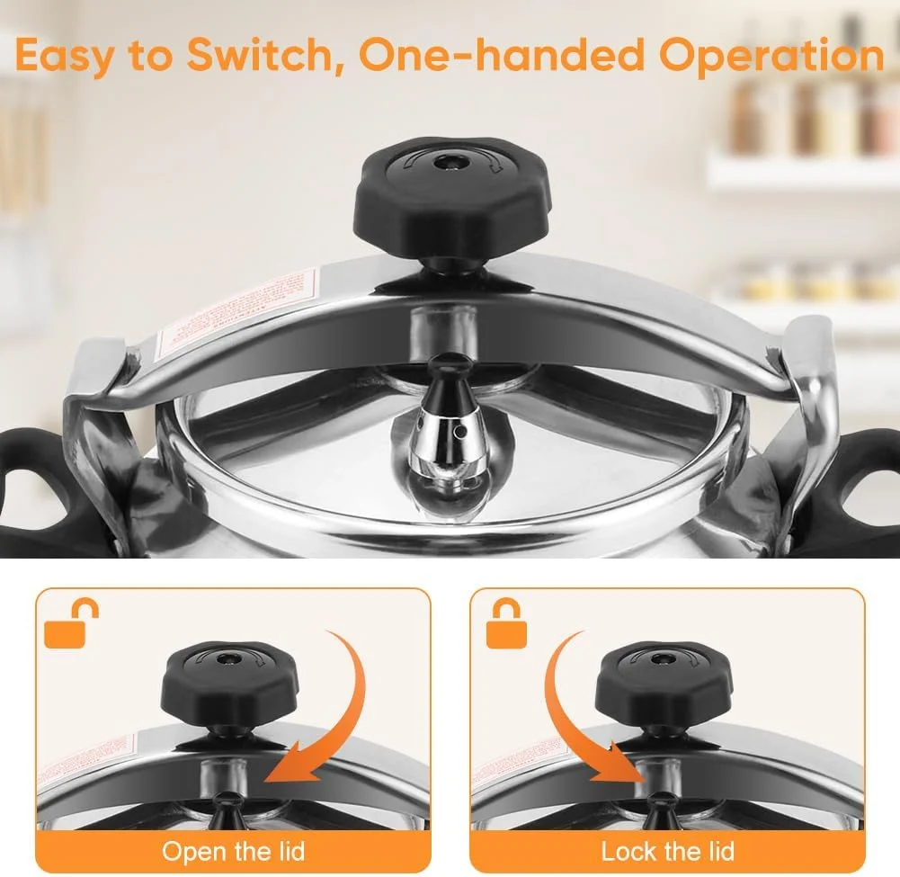 زودپز کوکوارم استیل ضد زنگ، زودپز ایمن و ضد انفجار مناسب برای اجاق گاز و اجاق های القایی (4 لیتر)