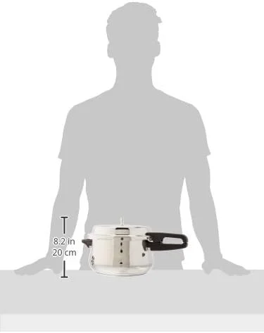 زودپز منحنی 5.5 لیتری استیل پروانه ای، بزرگ، نقره ای