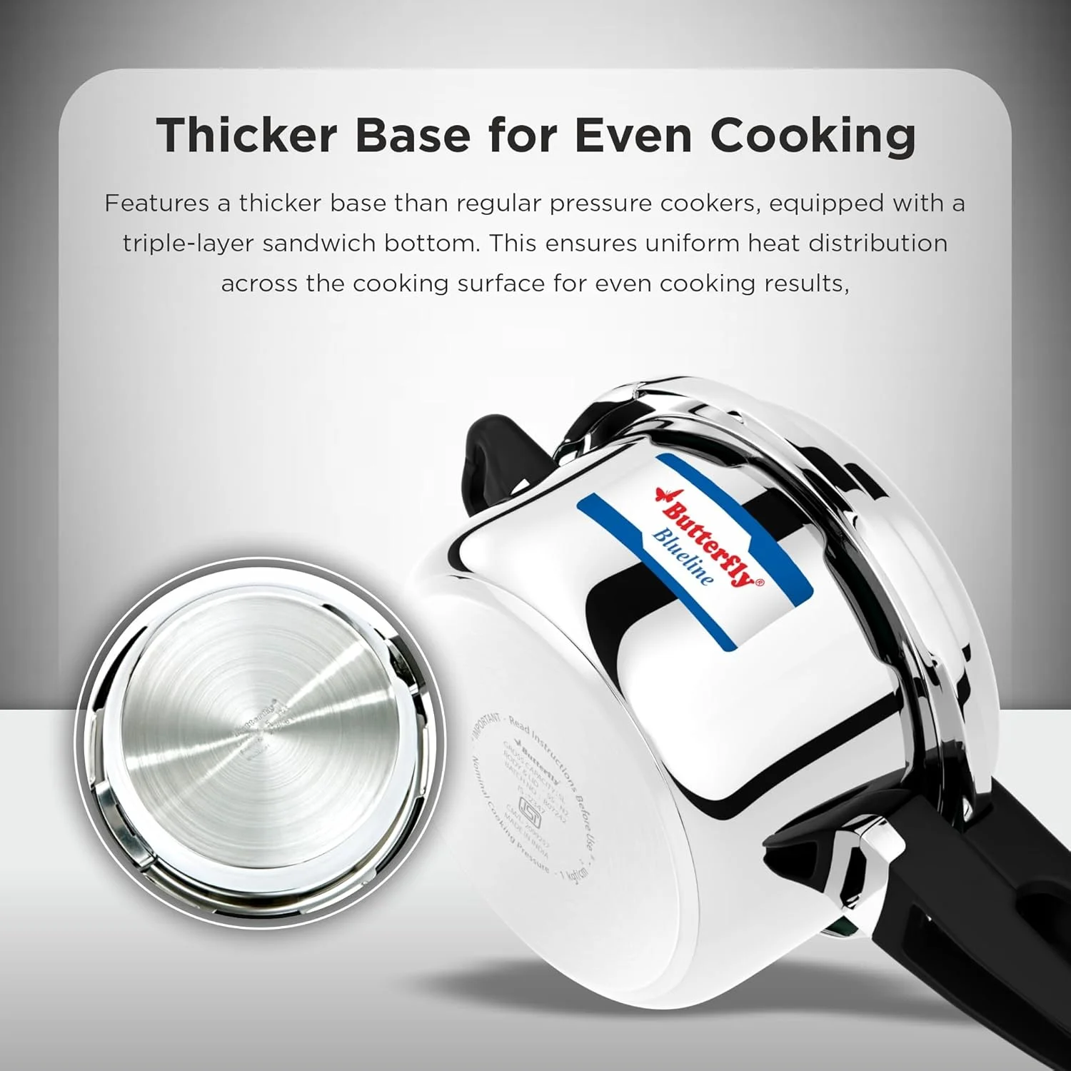 زودپز استیل پروانه مدل BL-10L خط آبی، 10 لیتری