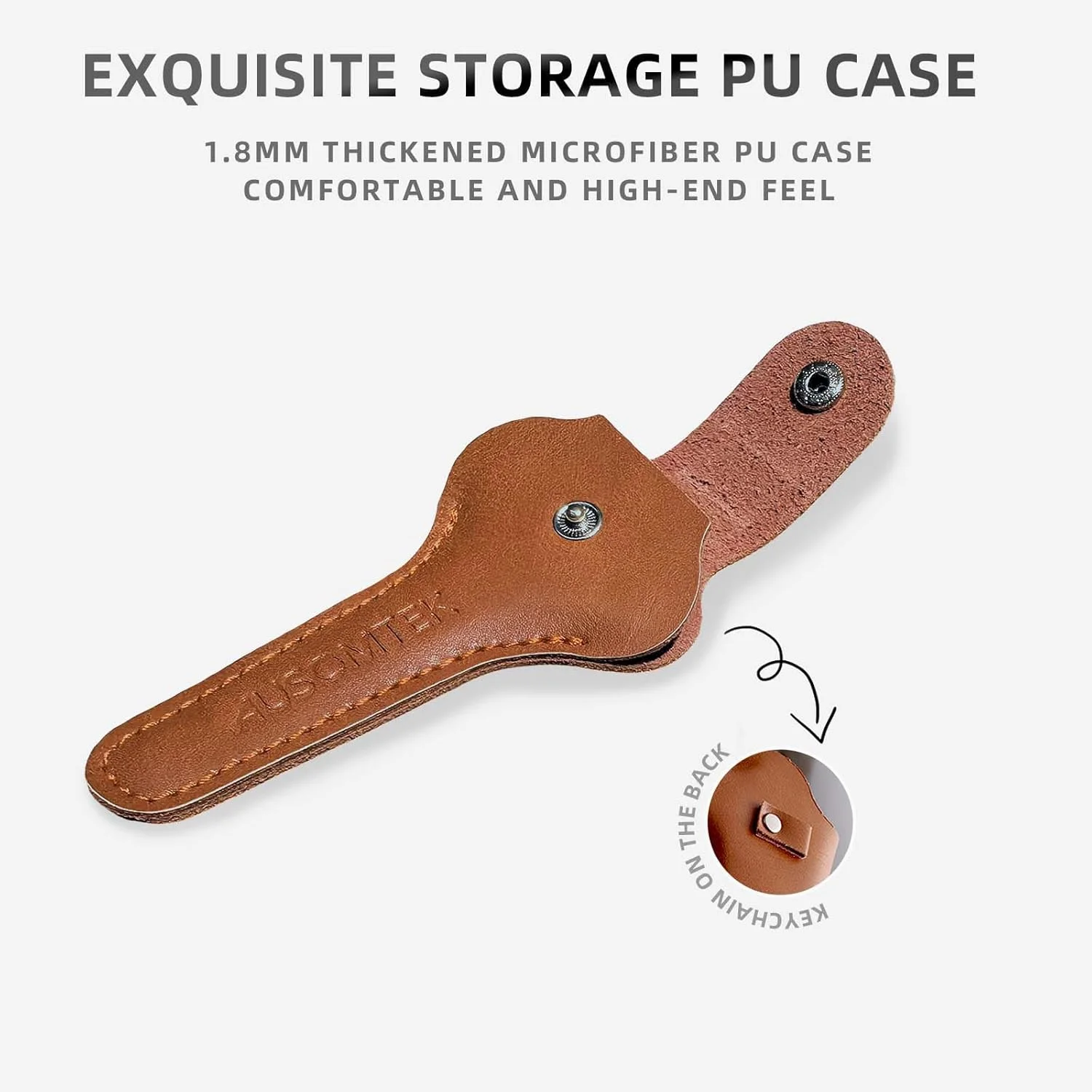 موچین ریش پروانه‌ای AUSOMTEK، موچین موکن، موچین حذف موهای ظریف، ابزار ابرو، استیل ضد زنگ، نوک پهن 20 میلی‌متری، شیار ضد لغزش، کیف چرمی PU قهوه‌ای، 1 عدد