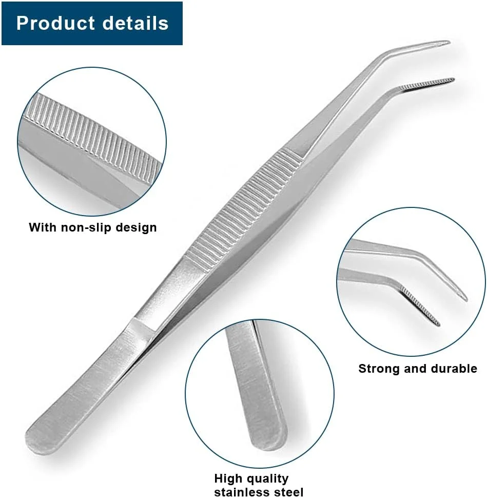 موچین های حرفه ای Rairsky، 2 موچین استیل ضد زنگ 25 سانتی متری بلند، موچین های صاف/خمیده با انتهای دندانه دار دقیق برای کارهای صنعتی و آزمایشگاهی موچین های حرفه ای Rairsky، 2 موچین استیل ضد زنگ 25 سانتی متری بلند، موچین های صاف/خمیده با انتهای دندانه دار دقیق برای کارهای صنعتی و آزمایشگاهی