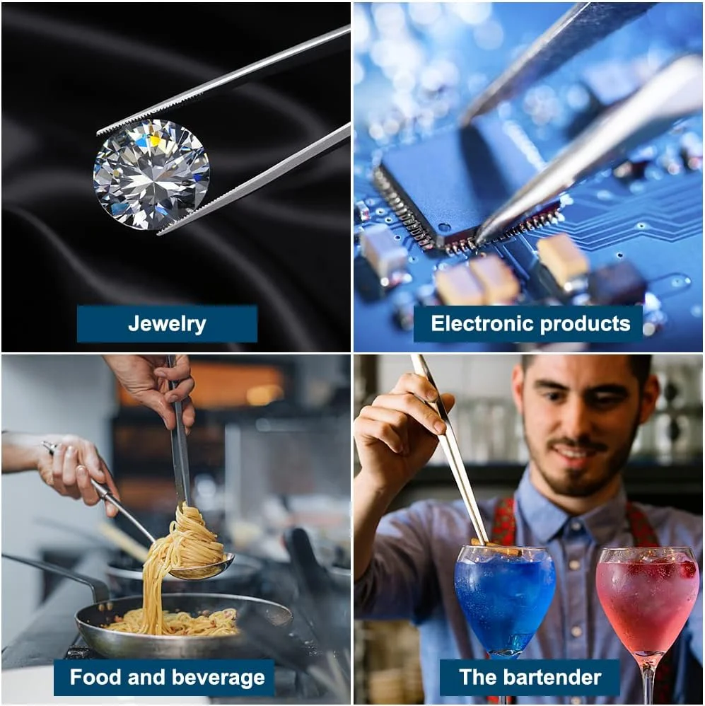 موچین های حرفه ای Rairsky، 2 موچین استیل ضد زنگ 25 سانتی متری بلند، موچین های صاف/خمیده با انتهای دندانه دار دقیق برای کارهای صنعتی و آزمایشگاهی موچین های حرفه ای Rairsky، 2 موچین استیل ضد زنگ 25 سانتی متری بلند، موچین های صاف/خمیده با انتهای دندانه دار دقیق برای کارهای صنعتی و آزمایشگاهی