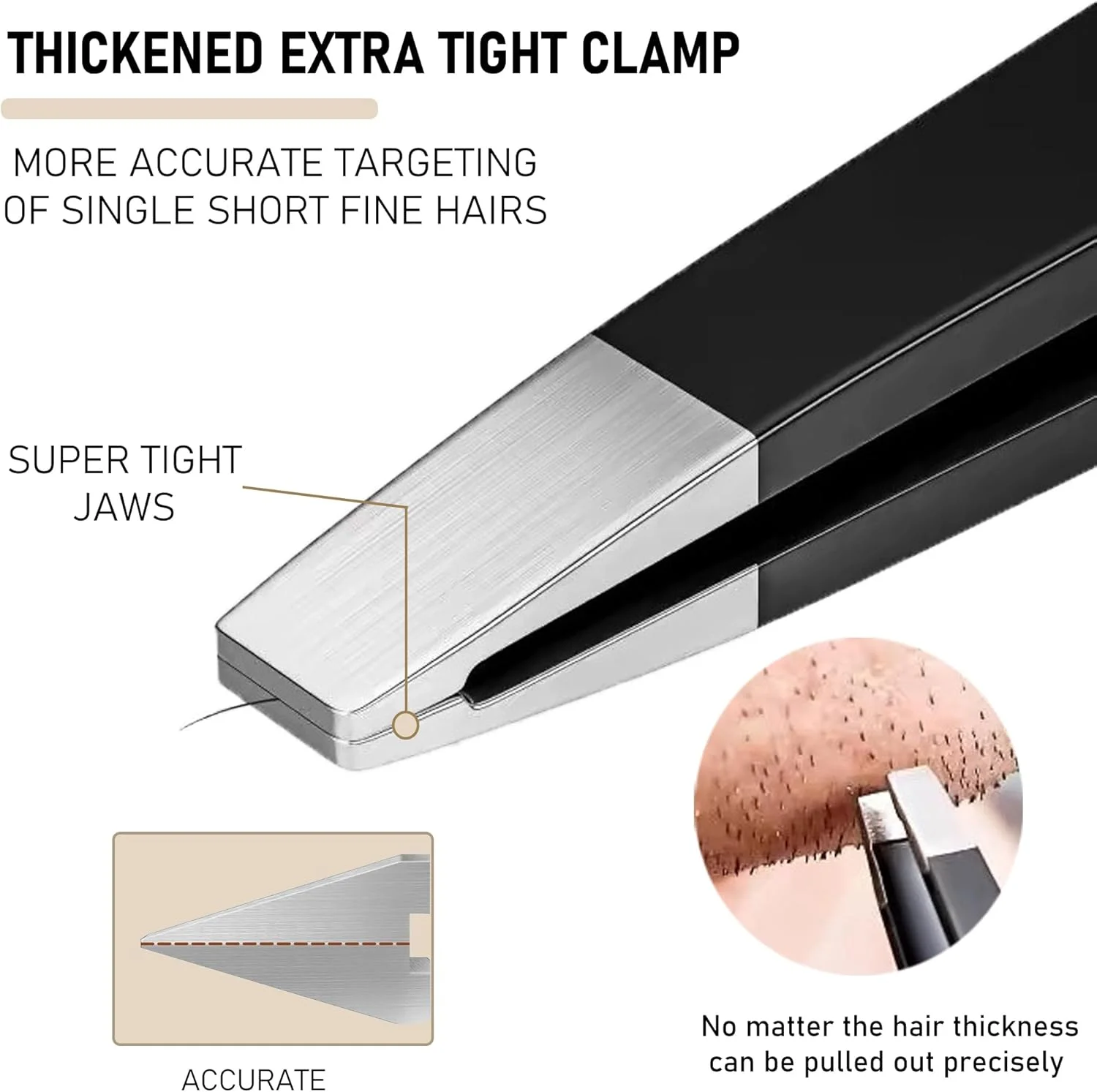 4Pcs Professional Tweezers for Facial Hair, Stainless Steel Precision Tweezers and Pointed Tip Hair Tweezers Set for Ingrown Hair, Black Color Coated Eyebrow Tweezers for Women & Men 4Pcs Professional Tweezers for Facial Hair, Stainless Steel Precision Tweezers and Pointed Tip Hair Tweezers Set for Ingrown Hair, Black Color Coated Eyebrow Tweezers for Women & Men