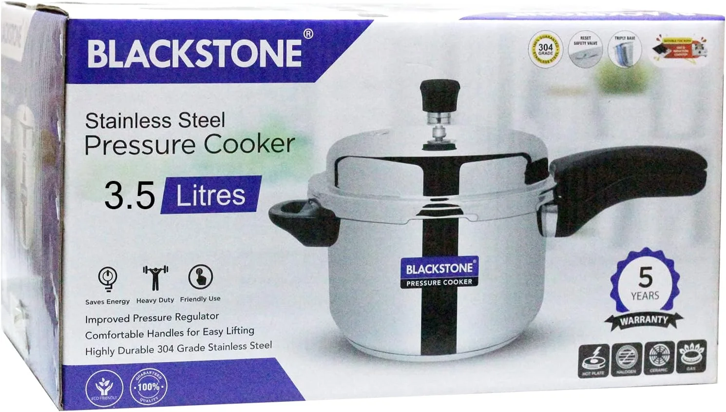 زودپز BLACKSTONE، زودپز استیل با دسته راحت - BSPCS35 (۳.۵ لیتر) زودپز BLACKSTONE، زودپز استیل با دسته راحت - BSPCS35 (۳.۵ لیتر)