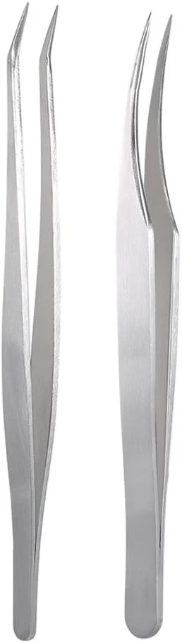 Pepisky 2Pc Stainless Steel Eyelash Extension Tweezers Straight Curved Tip Eyelash Tweezers for Eyelash Extension Applications With Storage Box Pepisky 2Pc Stainless Steel Eyelash Extension Tweezers Straight Curved Tip Eyelash Tweezers for Eyelash Extension Applications With Storage Box