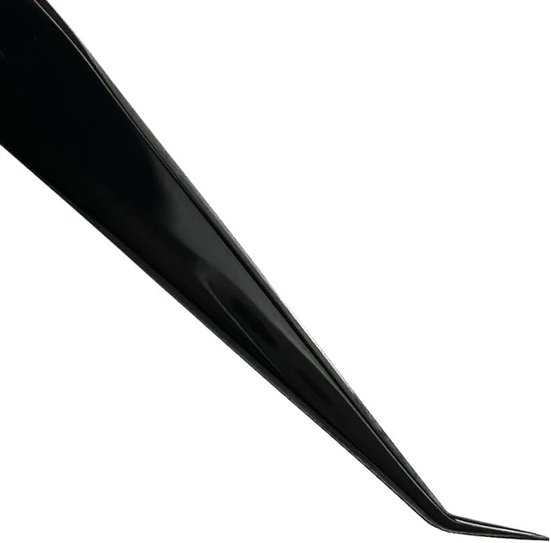 Fiber Tip Eyelash Tweezers Professional Stainless Steel Tweezers Lash Extension Isolation Volume Classic Lashes Curved Straight Tweezer with Measurements - Black (45 Angle) Fiber Tip Eyelash Tweezers Professional Stainless Steel Tweezers Lash Extension Isolation Volume Classic Lashes Curved Straight Tweezer with Measurements - Black (45 Angle)