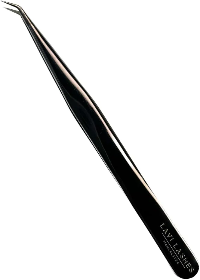 Fiber Tip Eyelash Tweezers Professional Stainless Steel Tweezers Lash Extension Isolation Volume Classic Lashes Curved Straight Tweezer with Measurements - Black (45 Angle) Fiber Tip Eyelash Tweezers Professional Stainless Steel Tweezers Lash Extension Isolation Volume Classic Lashes Curved Straight Tweezer with Measurements - Black (45 Angle)