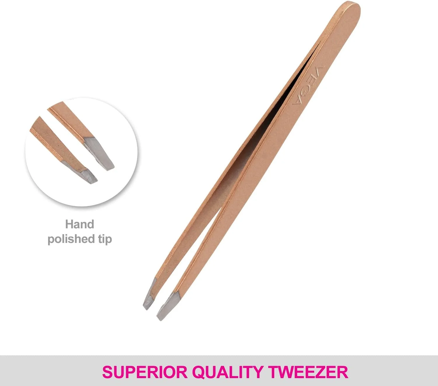 Vega Classic Tweezer-Slant Tip, Gold, 20 g