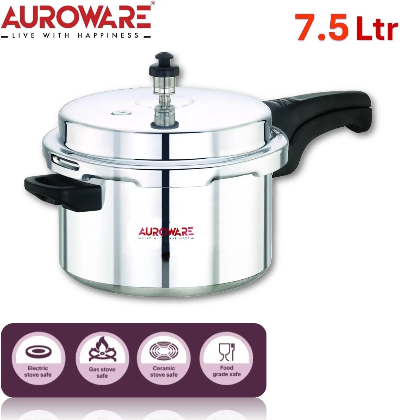 زودپز آلومینیومی سنگین 7.5 لیتری Auroware با درب و دسته محکم، صرفه جویی در انرژی و زمان، دارای شیرهای اطمینان و قابلیت شستشو در ماشین ظرفشویی زودپز آلومینیومی سنگین 7.5 لیتری Auroware با درب و دسته محکم، صرفه جویی در انرژی و زمان، دارای شیرهای اطمینان و قابلیت شستشو در ماشین ظرفشویی