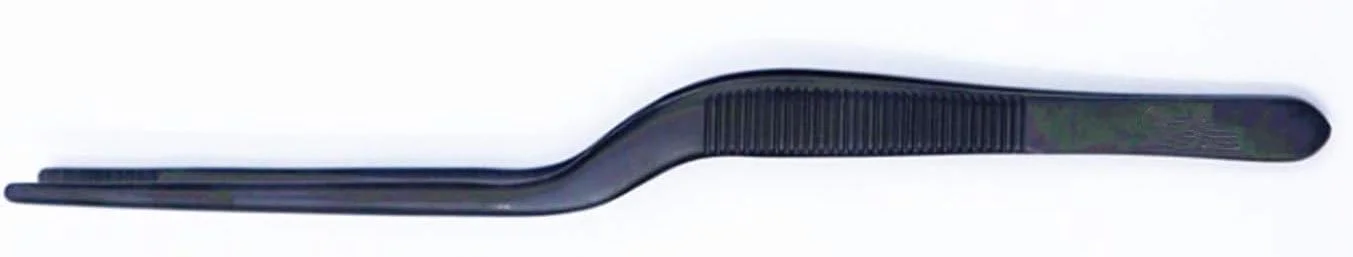 انبر آشپزی مشکی NJ OVERSEAS، 6.3 اینچ، انبر آشپزخانه برای چیدمان غذا، طراحی انبری استیل ضد زنگ، فورسپس سرنیزه ای دقیق با نوک ظریف افست - 1 عدد. انبر آشپزی مشکی NJ OVERSEAS، 6.3 اینچ، انبر آشپزخانه برای چیدمان غذا، طراحی انبری استیل ضد زنگ، فورسپس سرنیزه ای دقیق با نوک ظریف افست - 1 عدد.