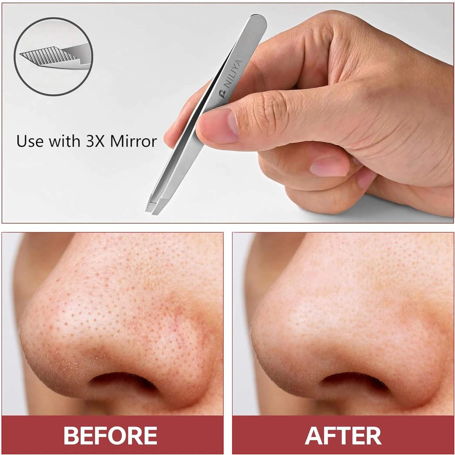 موچین ابرو NILIYA، موچین اریب برای موهای صورت بانوان، موچین های جوش سرسیاه استیل ضد زنگ حرفه ای دست ساز، به همراه کیف مسافرتی موچین ابرو NILIYA، موچین اریب برای موهای صورت بانوان، موچین های جوش سرسیاه استیل ضد زنگ حرفه ای دست ساز، به همراه کیف مسافرتی