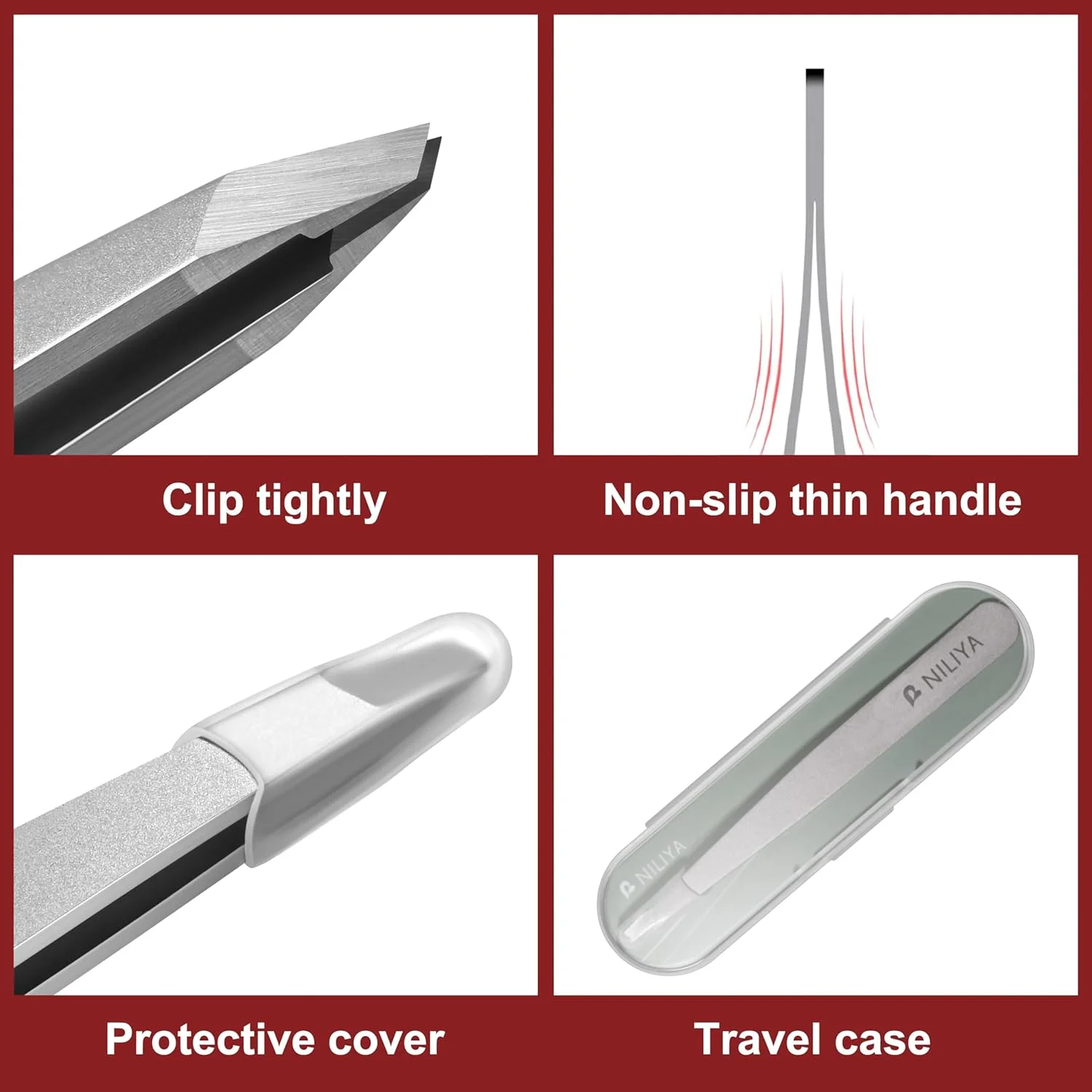 موچین ابرو NILIYA، موچین اریب برای موهای صورت بانوان، موچین های جوش سرسیاه استیل ضد زنگ حرفه ای دست ساز، به همراه کیف مسافرتی موچین ابرو NILIYA، موچین اریب برای موهای صورت بانوان، موچین های جوش سرسیاه استیل ضد زنگ حرفه ای دست ساز، به همراه کیف مسافرتی