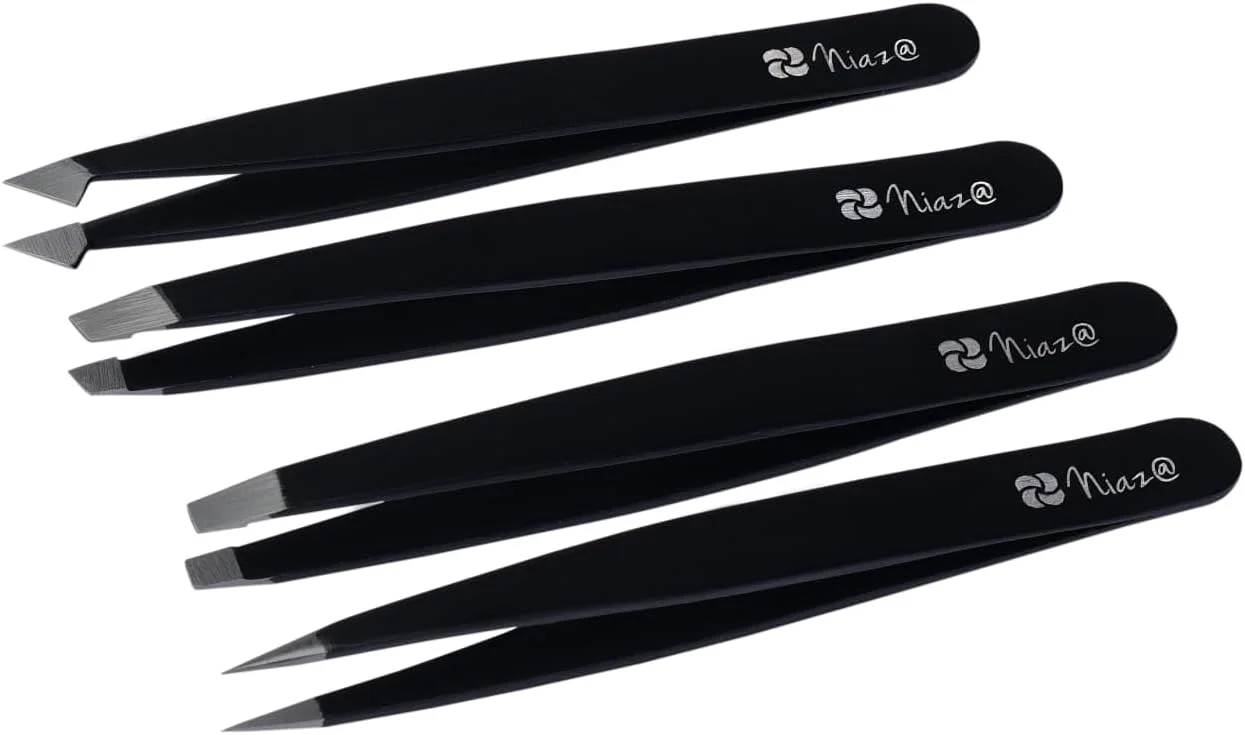 ست موچین نیاز@، 4 عددی به همراه کیف مسافرتی، موچین های آلیاژی ضد زنگ حرفه ای با دقت بالا برای زنان و مردان، چند منظوره برای برداشتن موهای صورت، ابرو و موهای زیر پوستی ست موچین نیاز@، 4 عددی به همراه کیف مسافرتی، موچین های آلیاژی ضد زنگ حرفه ای با دقت بالا برای زنان و مردان، چند منظوره برای برداشتن موهای صورت، ابرو و موهای زیر پوستی