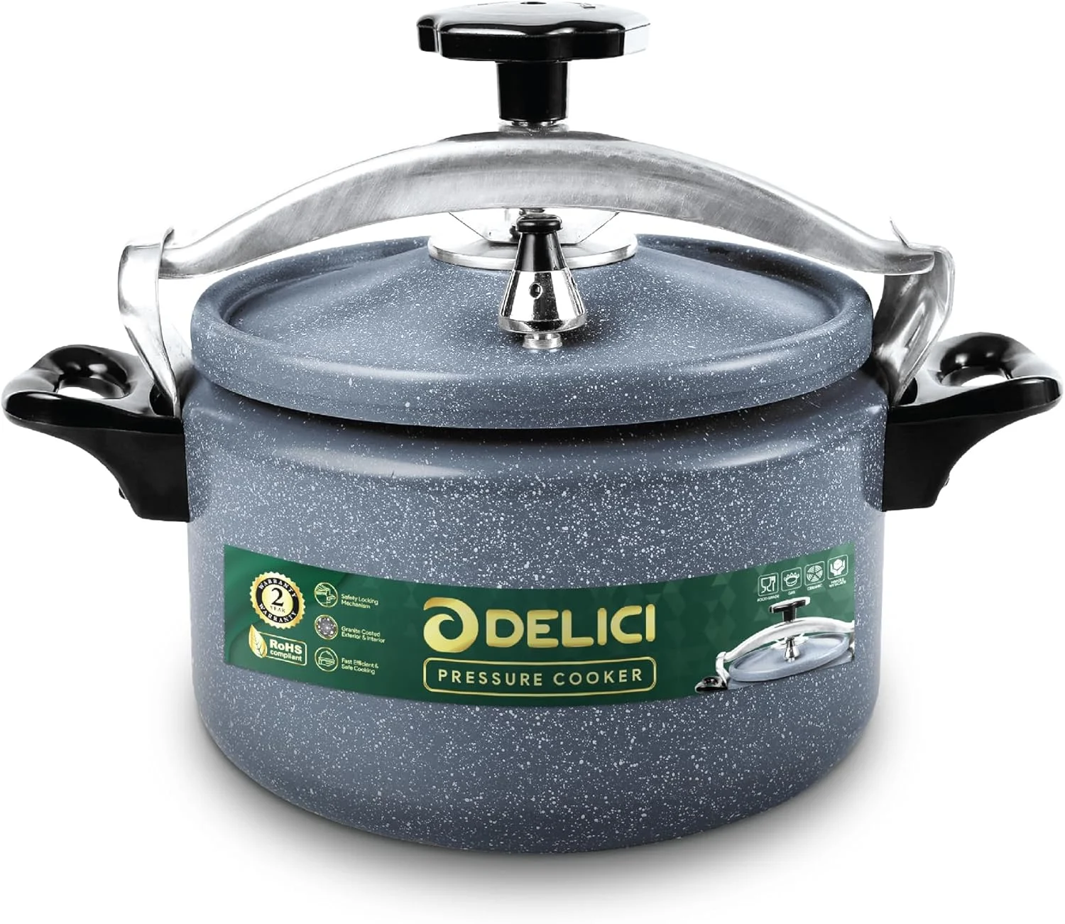 زودپز آلومینیومی 7 لیتری – دستگاه پخت و پز بادوام و ایمن با قفل ایمنی و پایه قوی DPC 7G