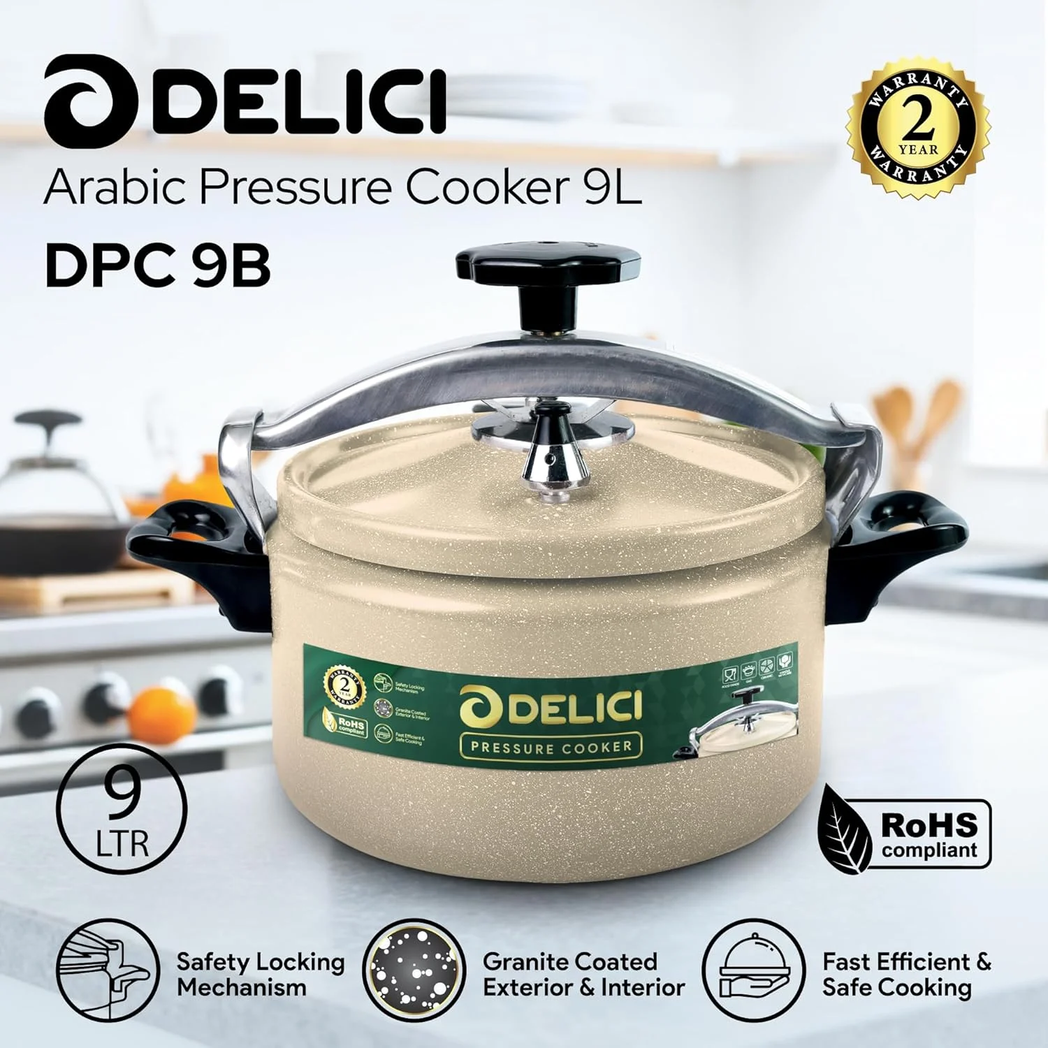 زودپز آلومینیومی 9 لیتری (DPC 9B) – بدنه بادوام، قفل ایمنی، پخت و پز کارآمد، پایه قوی زودپز آلومینیومی 9 لیتری (DPC 9B) – بدنه بادوام، قفل ایمنی، پخت و پز کارآمد، پایه قوی