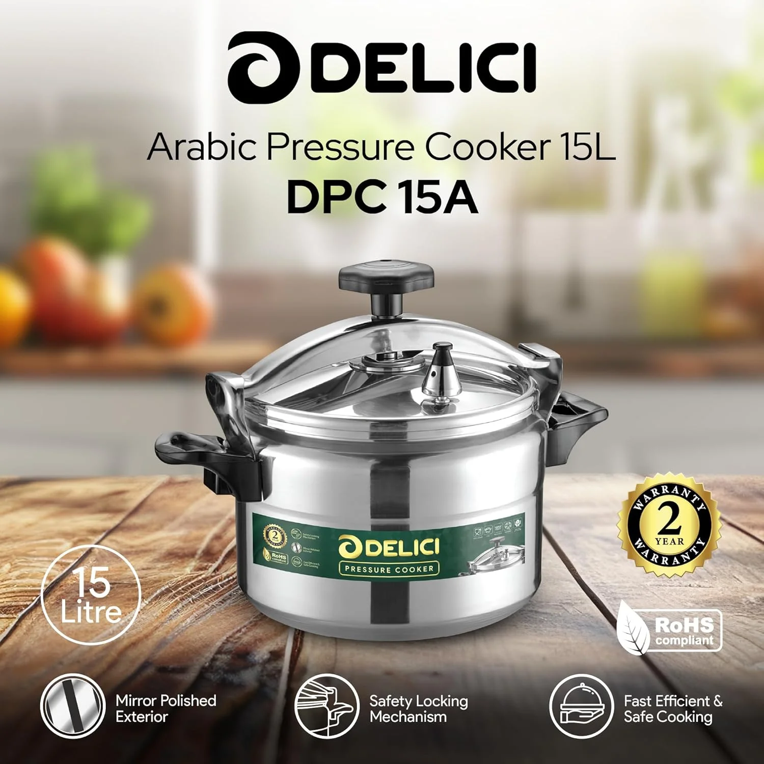 زودپز آلومینیومی 15 لیتری – DPC 15A | بدنه و درب بادوام، سیستم قفل ایمنی، کفه پخش یکنواخت حرارت زودپز آلومینیومی 15 لیتری – DPC 15A | بدنه و درب بادوام، سیستم قفل ایمنی، کفه پخش یکنواخت حرارت
