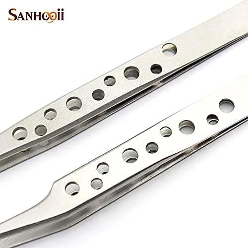 ست موچین Sanhooii شامل 4 عدد موچین ضد الکتریسیته ساکن از جنس استیل ضد زنگ دقیق ESD، 2 عدد صاف و 2 عدد خمیده برای ابزار تعمیرات الکترونیک، جواهرسازی، صنعت، نقره ای ست موچین Sanhooii شامل 4 عدد موچین ضد الکتریسیته ساکن از جنس استیل ضد زنگ دقیق ESD، 2 عدد صاف و 2 عدد خمیده برای ابزار تعمیرات الکترونیک، جواهرسازی، صنعت، نقره ای