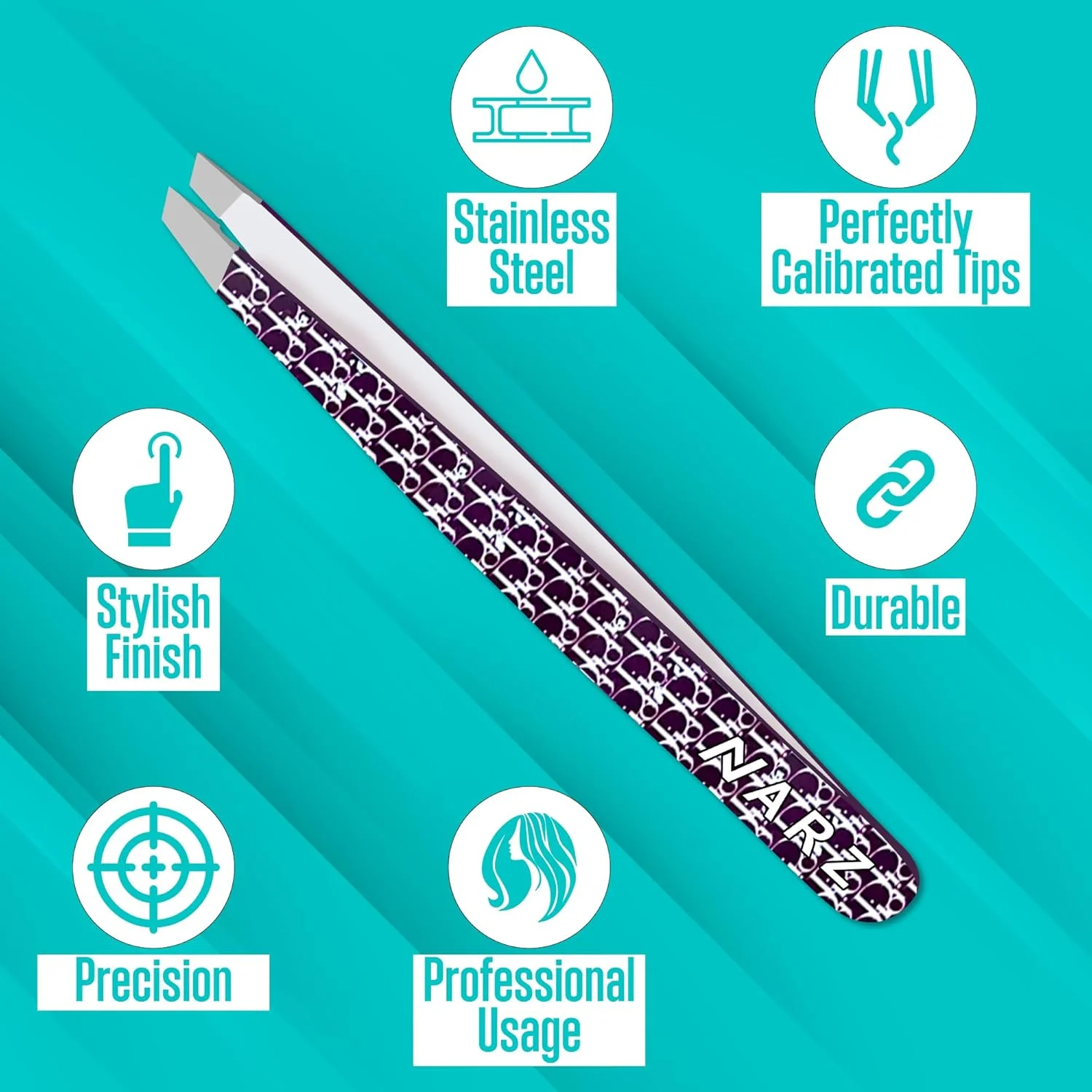 NARZ موچین حرفه ای برای موهای صورت زنان و مردان، موچین استیل ضد زنگ دقیق برای موهای زیر پوستی، موچین برای مردان و زنان NARZ موچین حرفه ای برای موهای صورت زنان و مردان، موچین استیل ضد زنگ دقیق برای موهای زیر پوستی، موچین برای مردان و زنان