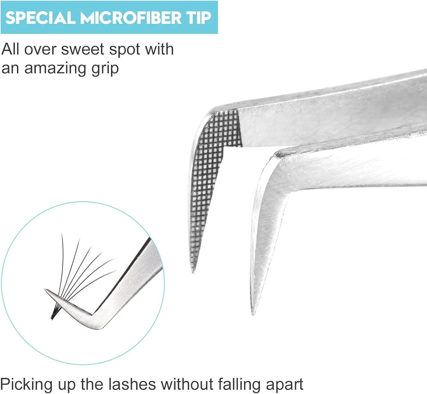 موچین والیوم Ms.Queen برای اکستنشن مژه، موچین مژه نوک فیبری با گیره، موچین مژه والیوم مگا مدل L شکل، آبی موچین والیوم Ms.Queen برای اکستنشن مژه، موچین مژه نوک فیبری با گیره، موچین مژه والیوم مگا مدل L شکل، آبی