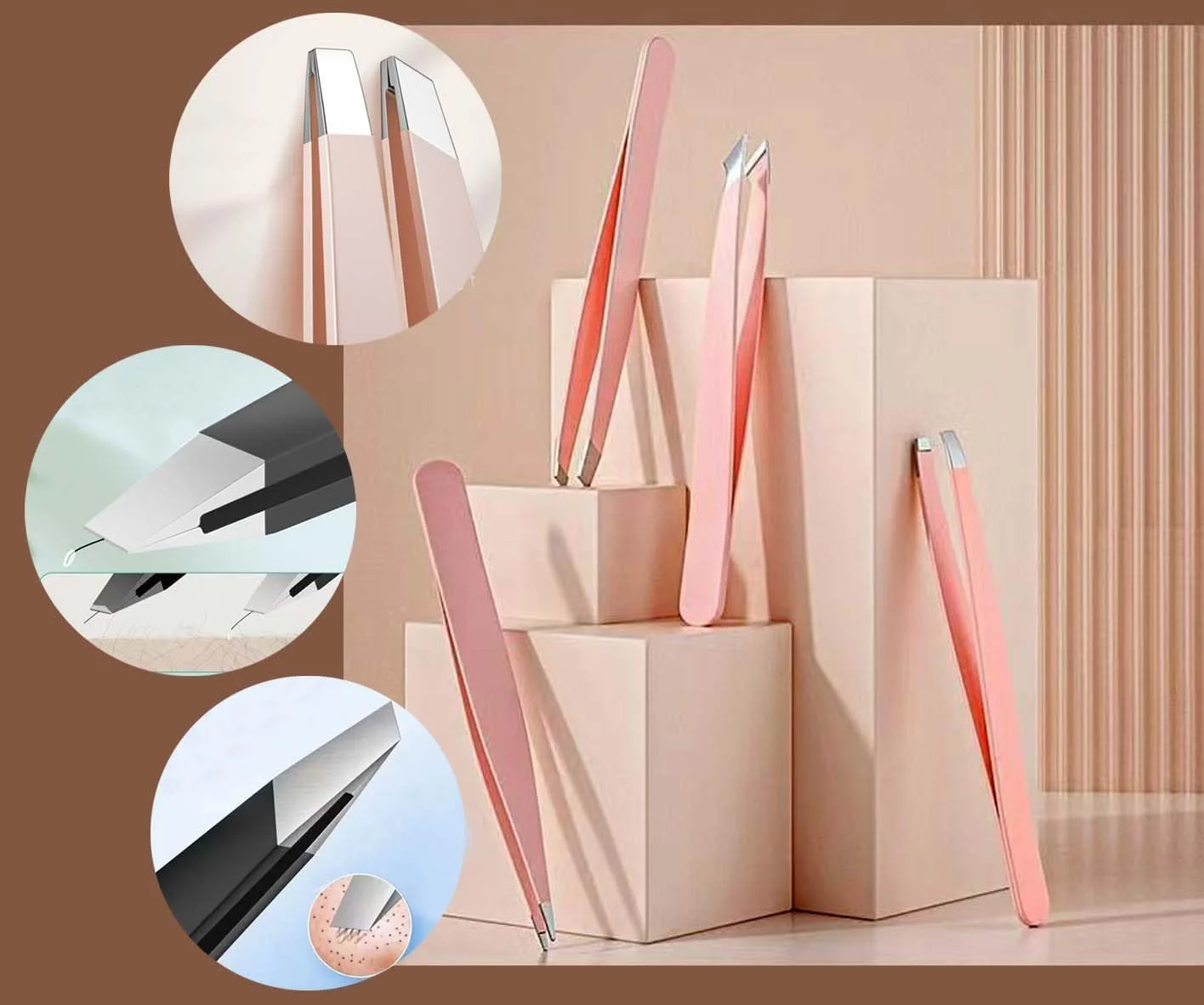 مجموعه موچین Muzioiernsu برای زنان، موچین برای از بین بردن موهای صورت، مجموعه موچین حرفه ای، موچین ابرو، [9+1 تکه] ابرو حرفه ای استیل ضد زنگ برای زنان و مردان، مجموعه زیبایی مشکی