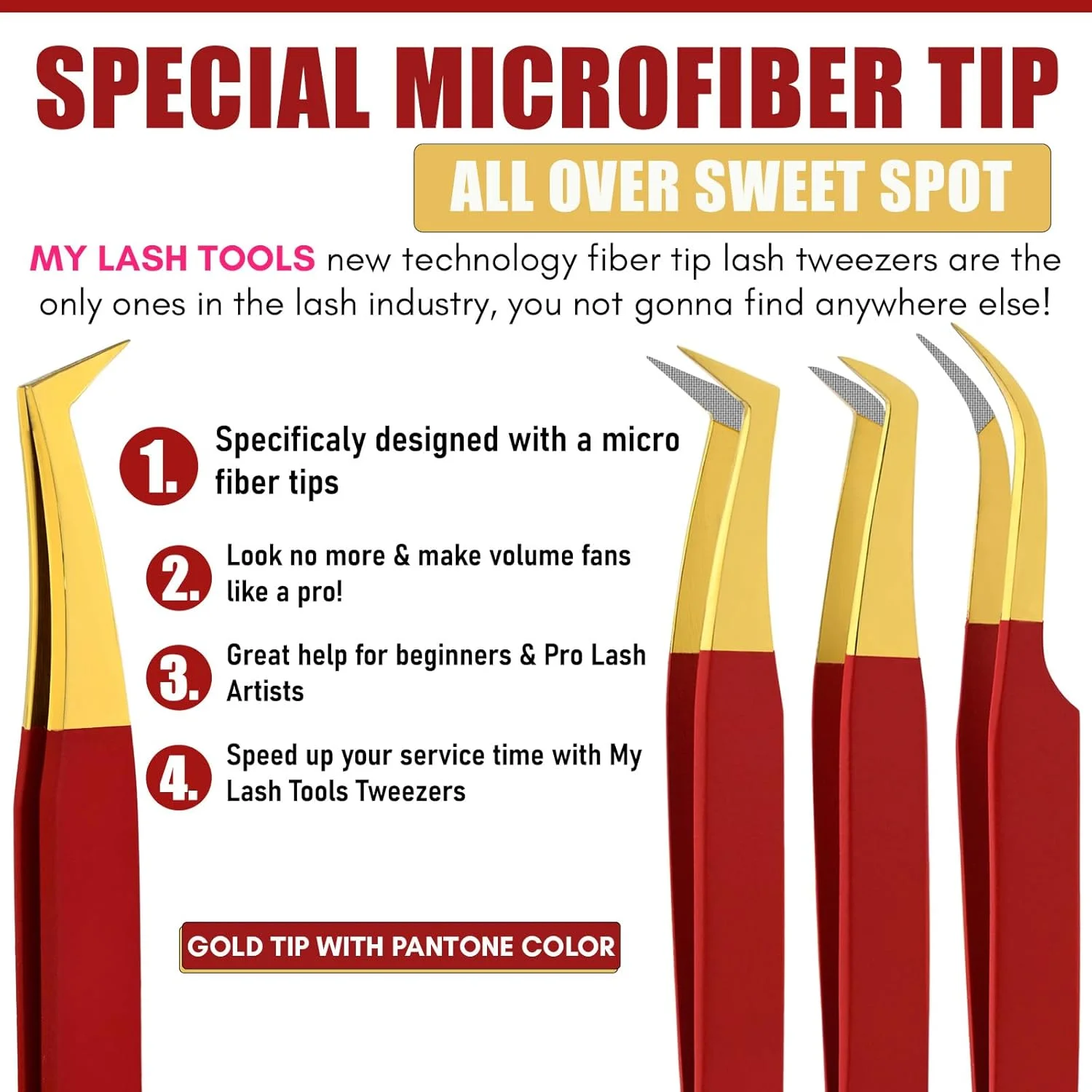 موچین مژه فیبر نوک My Lash Tools برای اکستنشن مژه، موچین حرفه ای مژه، 5 عدد موچین مژه استیل ضد زنگ برای متخصصان مژه و استفاده شخصی (قرمز مات) موچین مژه فیبر نوک My Lash Tools برای اکستنشن مژه، موچین حرفه ای مژه، 5 عدد موچین مژه استیل ضد زنگ برای متخصصان مژه و استفاده شخصی (قرمز مات)