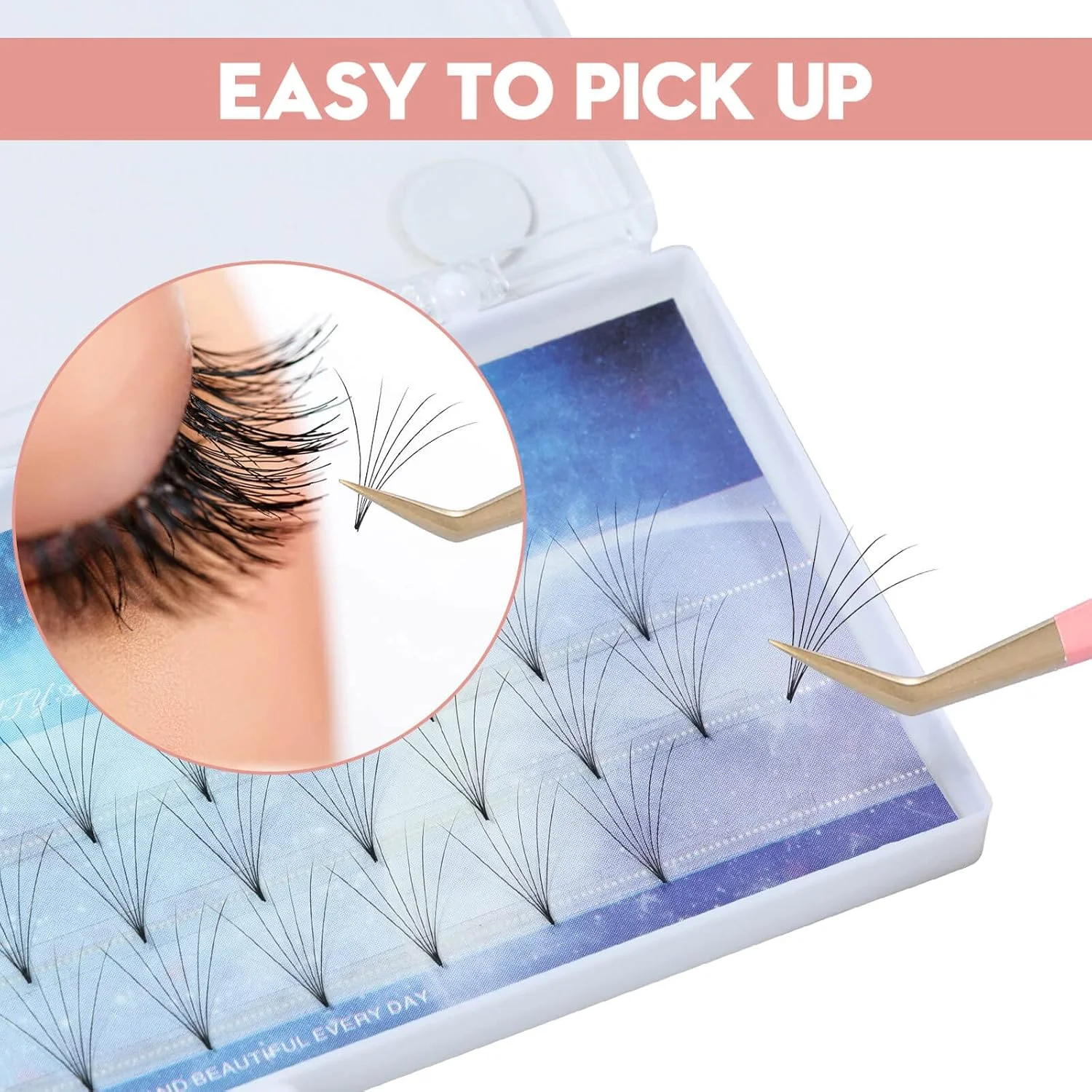 موچین 45 درجه Ms.Queen برای اکستنشن مژه، موچین مژه نوک فیبری دقیق برای اکستنشن مژه والیوم