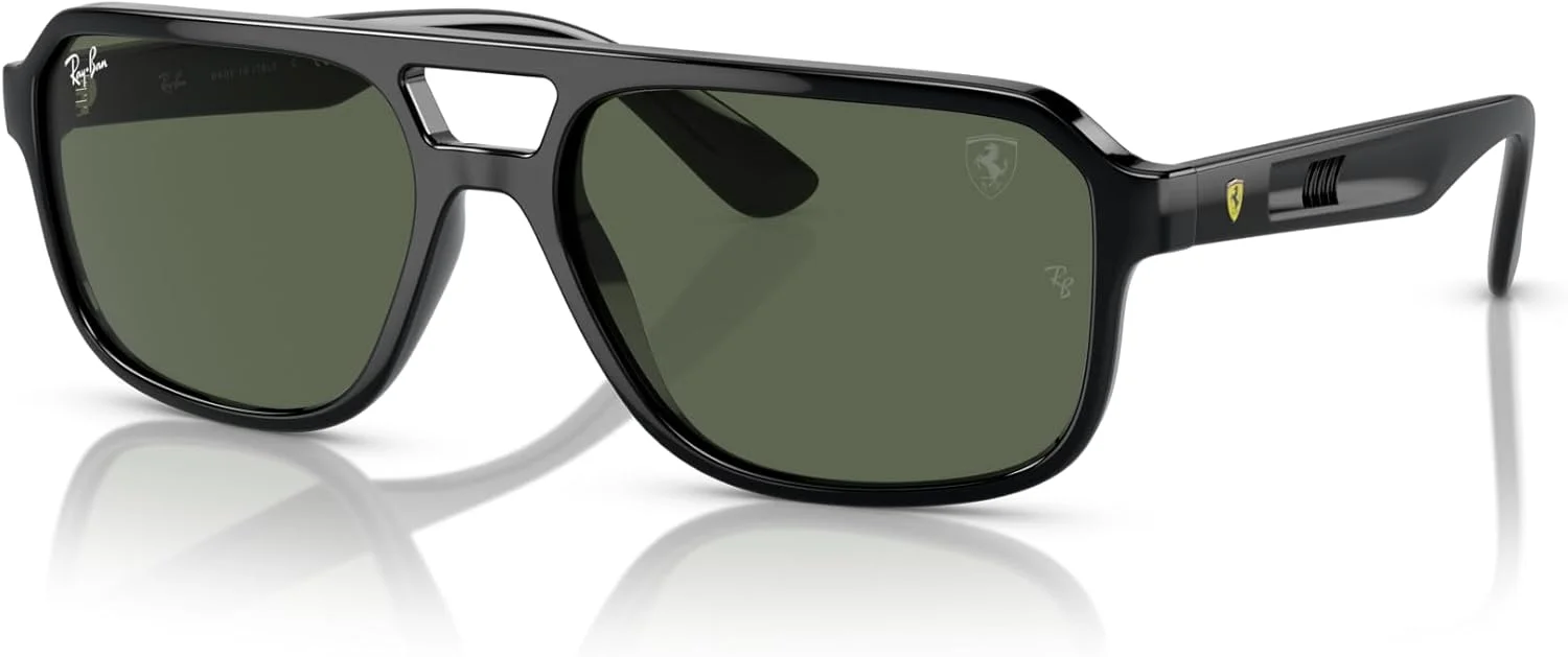 عینک آفتابی унисекс ری-بن، فریم مشکی، لنزهای سبز تیره، 58 میلیمتر عینک آفتابی унисекс ری-بن، فریم مشکی، لنزهای سبز تیره، 58 میلیمتر