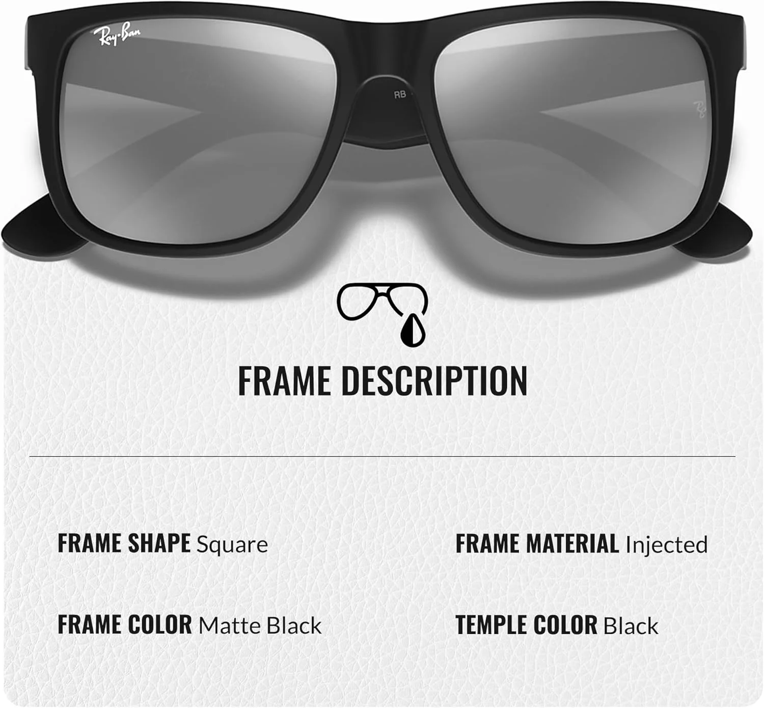 عینک آفتابی ری بن مدل RB4165 COLOR MIX با فریم مربعی