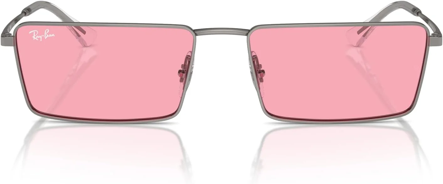 عینک آفتابی مربعی ری-بن 0RB3741 Emy، مناسب برای آقایان و بانوان، نوک مدادی/صورتی