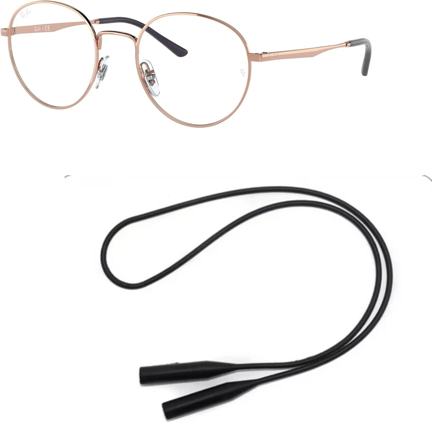 عینک طبی Ray-Ban RX3681V: مدل RX 3681V 3094 رزگلد به همراه بند سیلیکونی ضد لغزش