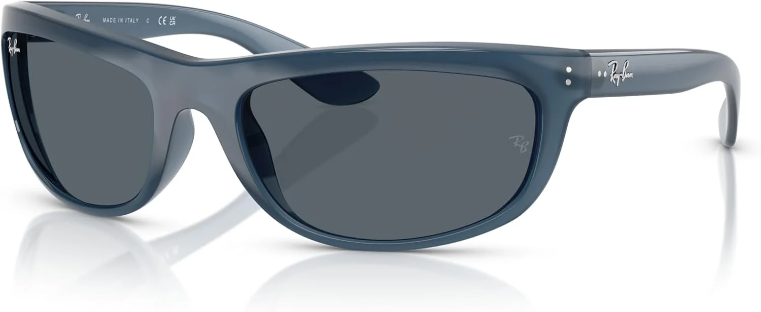 عینک آفتابی مستطیلی مردانه ری بن مدل RB4089 Balorama، آبی اوپال/آبی، 62 میلی متر