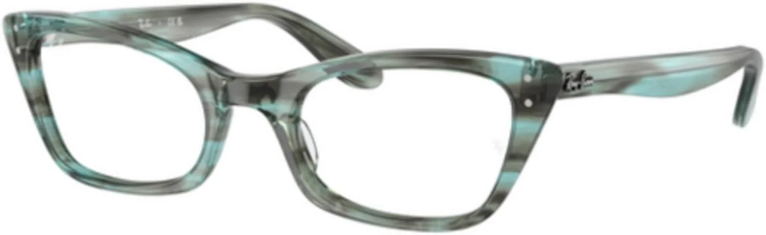 عینک طبی Ray-Ban RX5499: مدل RX 5499 LADY BURBANK 8362 راه راه سبز به همراه بند عینک سیلیکونی ضد لغزش