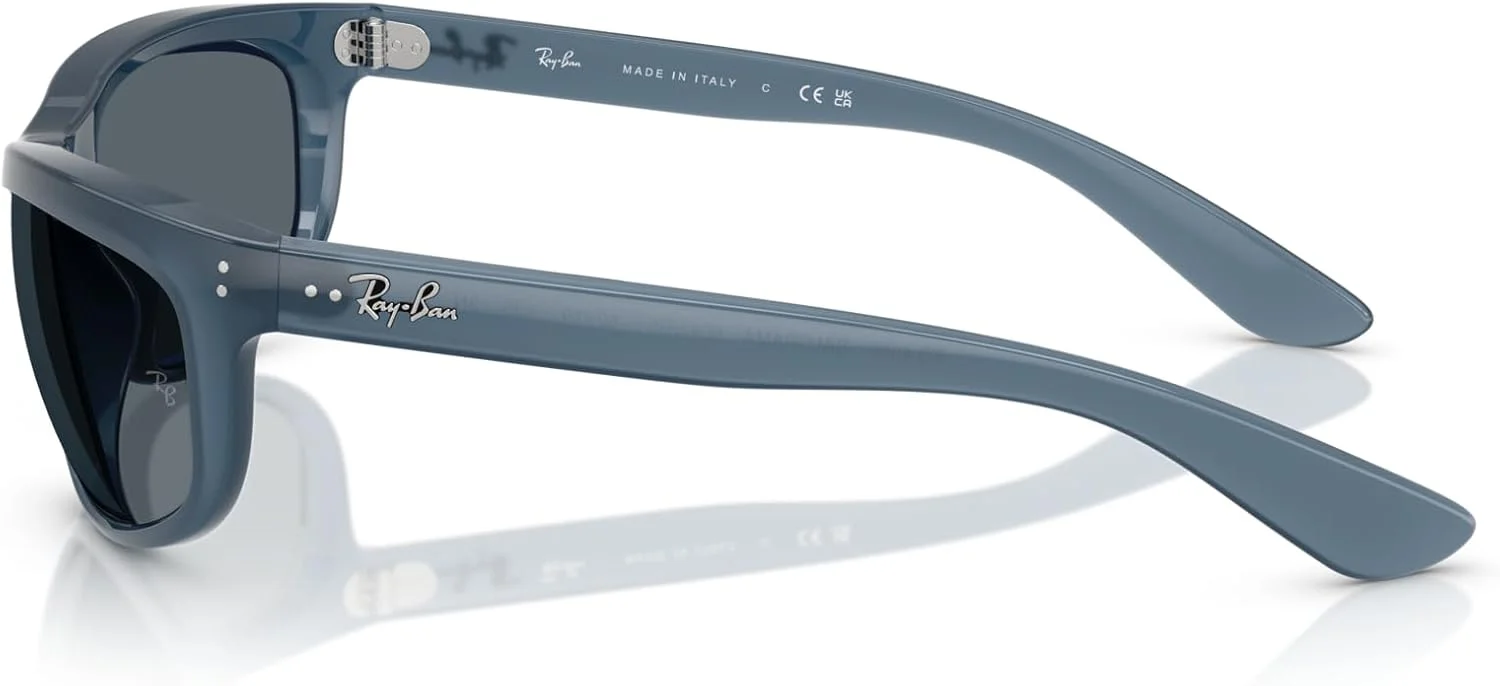 عینک آفتابی مستطیلی مردانه ری بن مدل RB4089 Balorama، آبی اوپال/آبی، 62 میلی متر