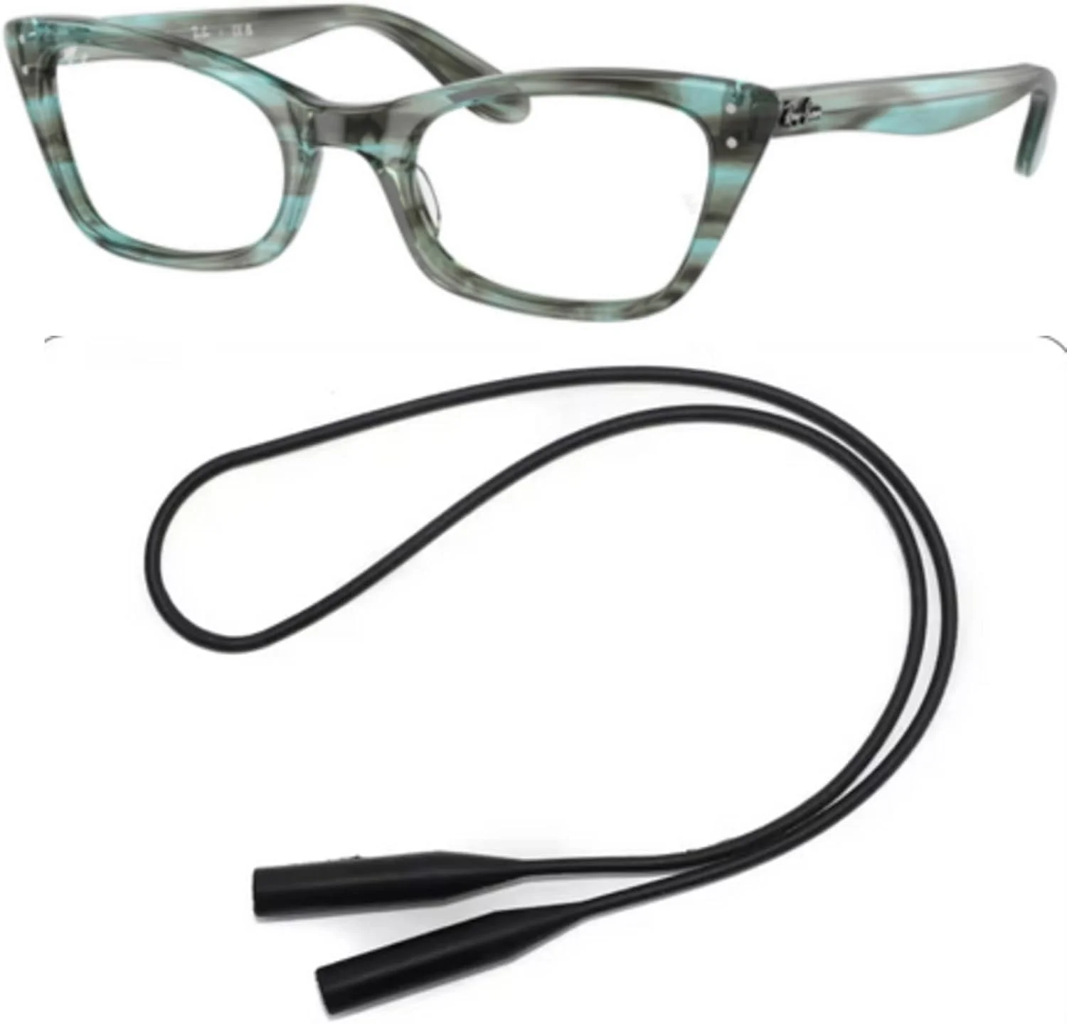 عینک طبی Ray-Ban RX5499: مدل RX 5499 LADY BURBANK 8362 راه راه سبز به همراه بند عینک سیلیکونی ضد لغزش عینک طبی Ray-Ban RX5499: مدل RX 5499 LADY BURBANK 8362 راه راه سبز به همراه بند عینک سیلیکونی ضد لغزش