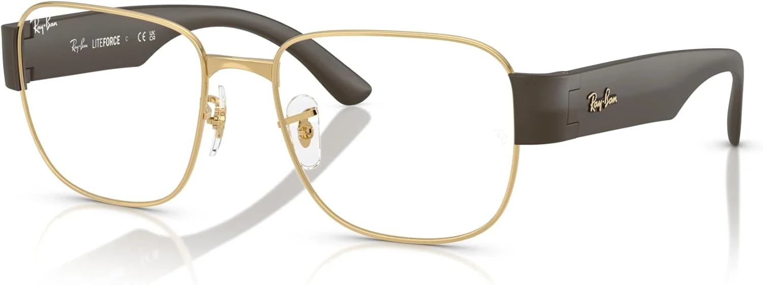 فریم عینک طبی مربعی ری بن RX6532، طلایی/لنز نمایشی، 55 میلی متر