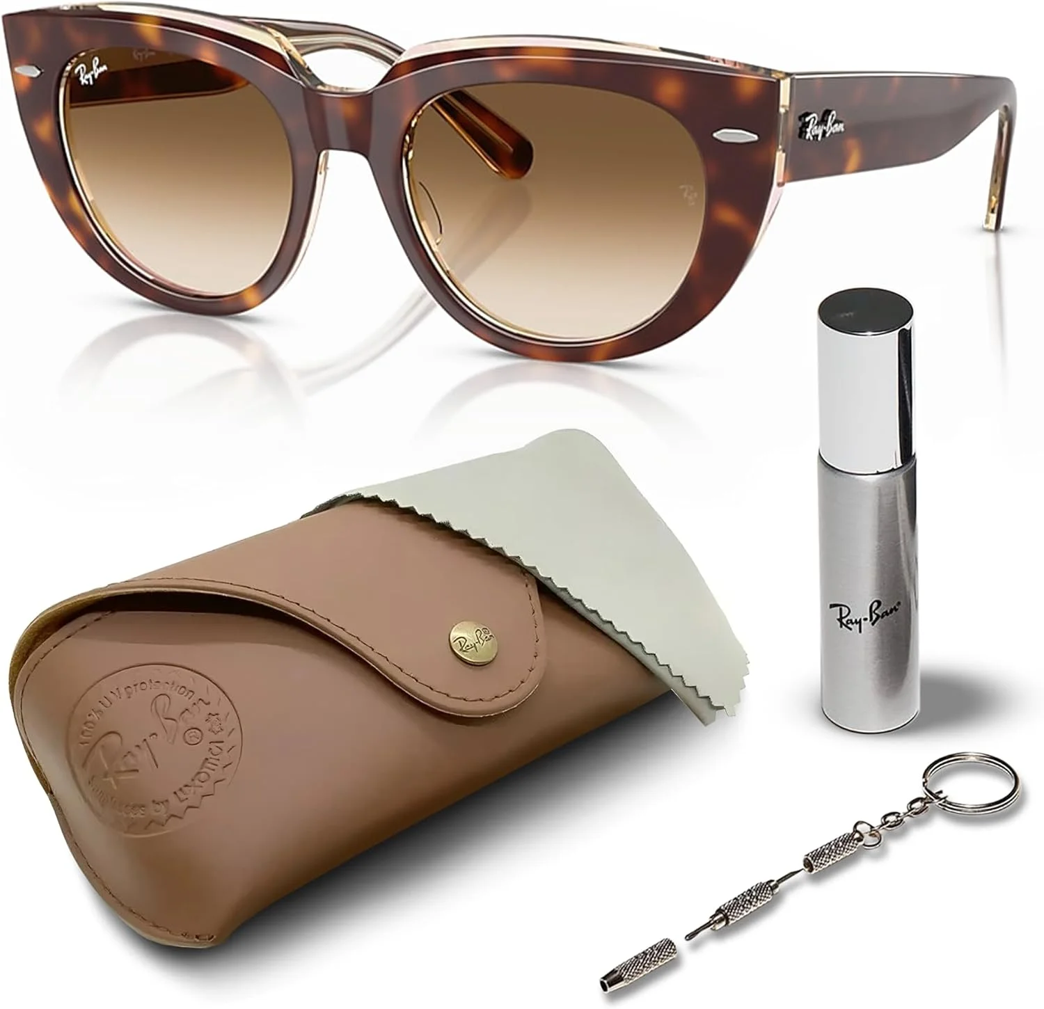 عینک آفتابی ری بن مدل RB2286 DOREEN با فریم مربعی به همراه کیت رسمی عینک